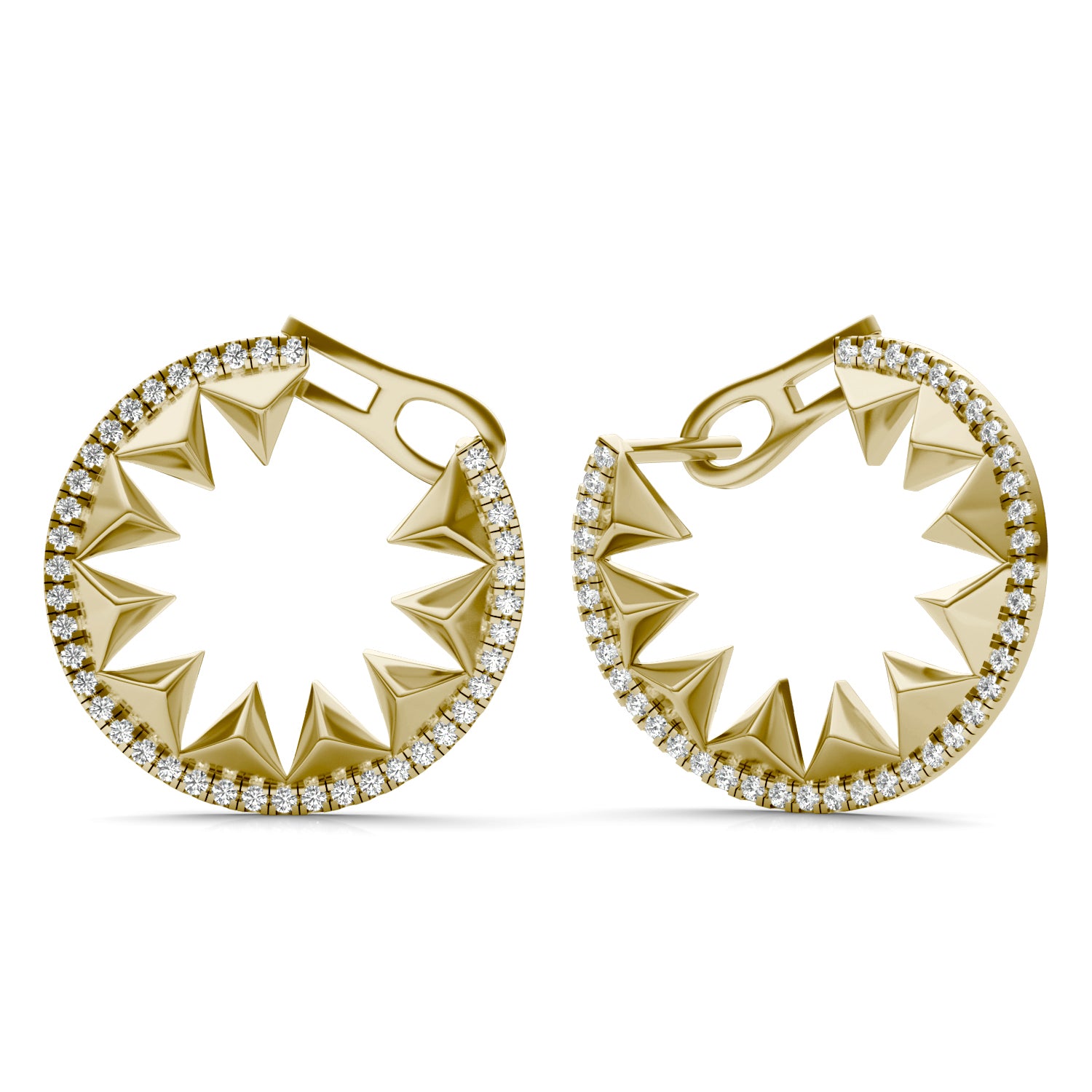 1/3 CTW Round Caydia® Lab Grown Diamond Ouro Collection Round Hoop Earrings