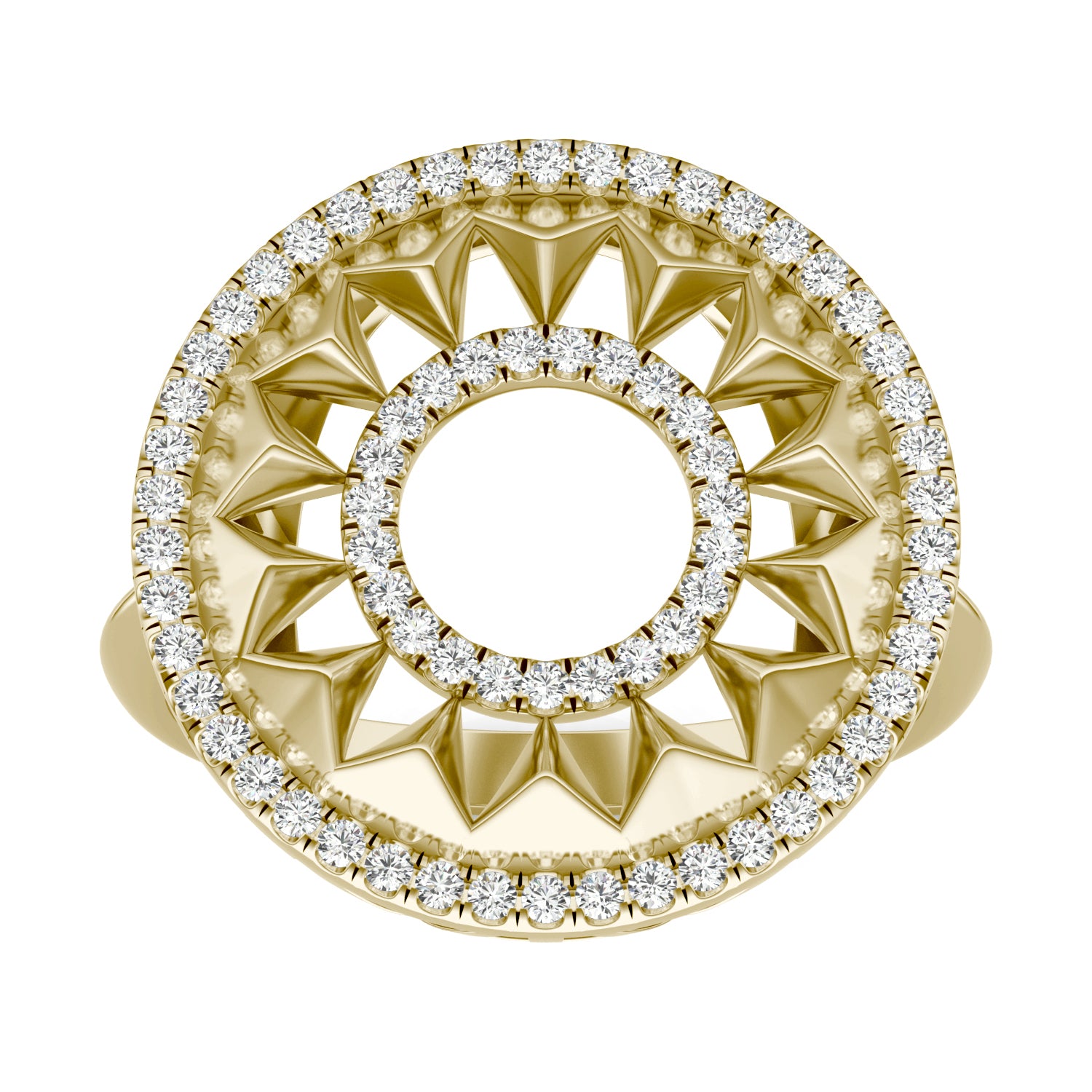 1/4 CTW Round Caydia® Lab Grown Diamond Ouro Collection Double Halo Statement Ring