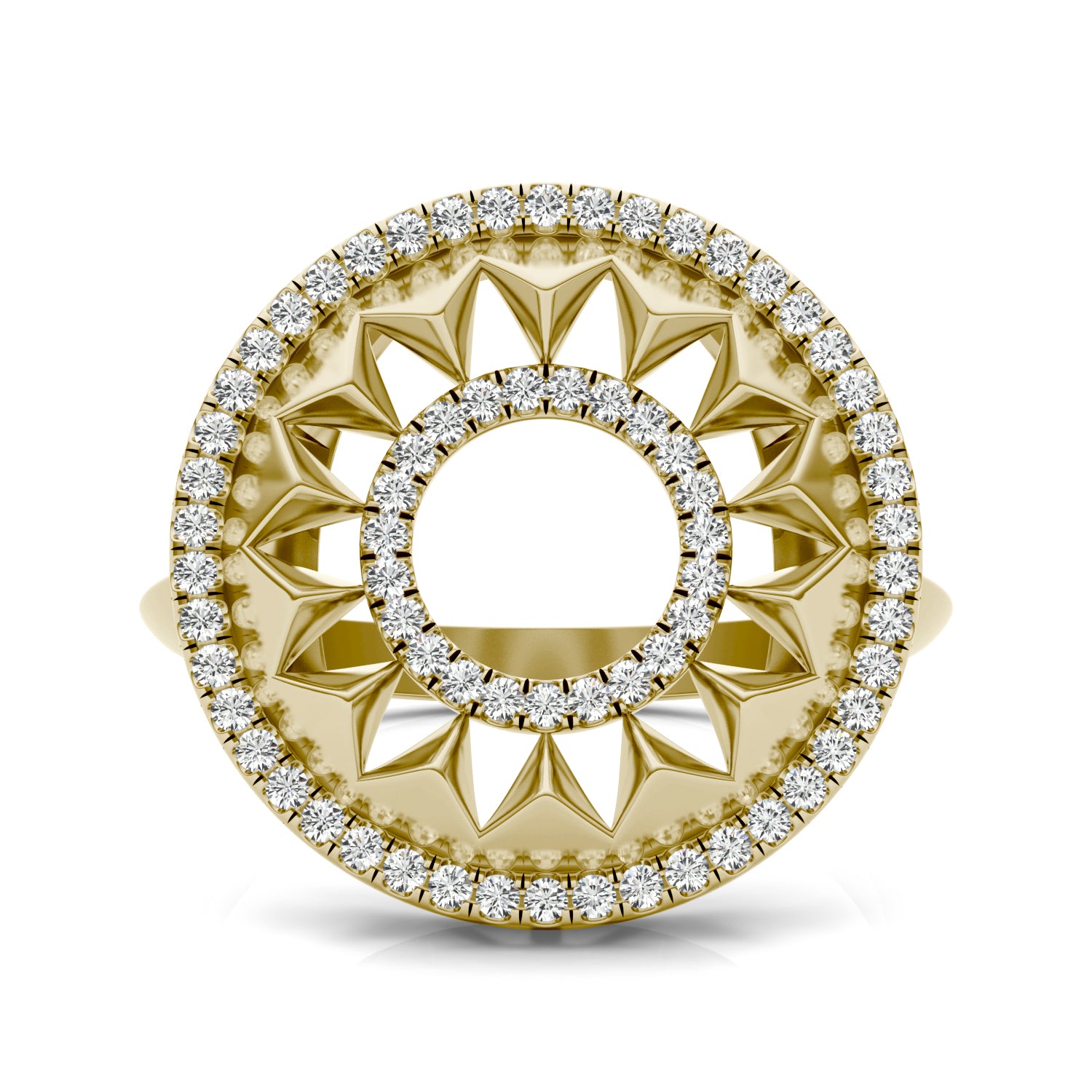 1/4 CTW Round Caydia® Lab Grown Diamond Ouro Collection Double Halo Statement Ring