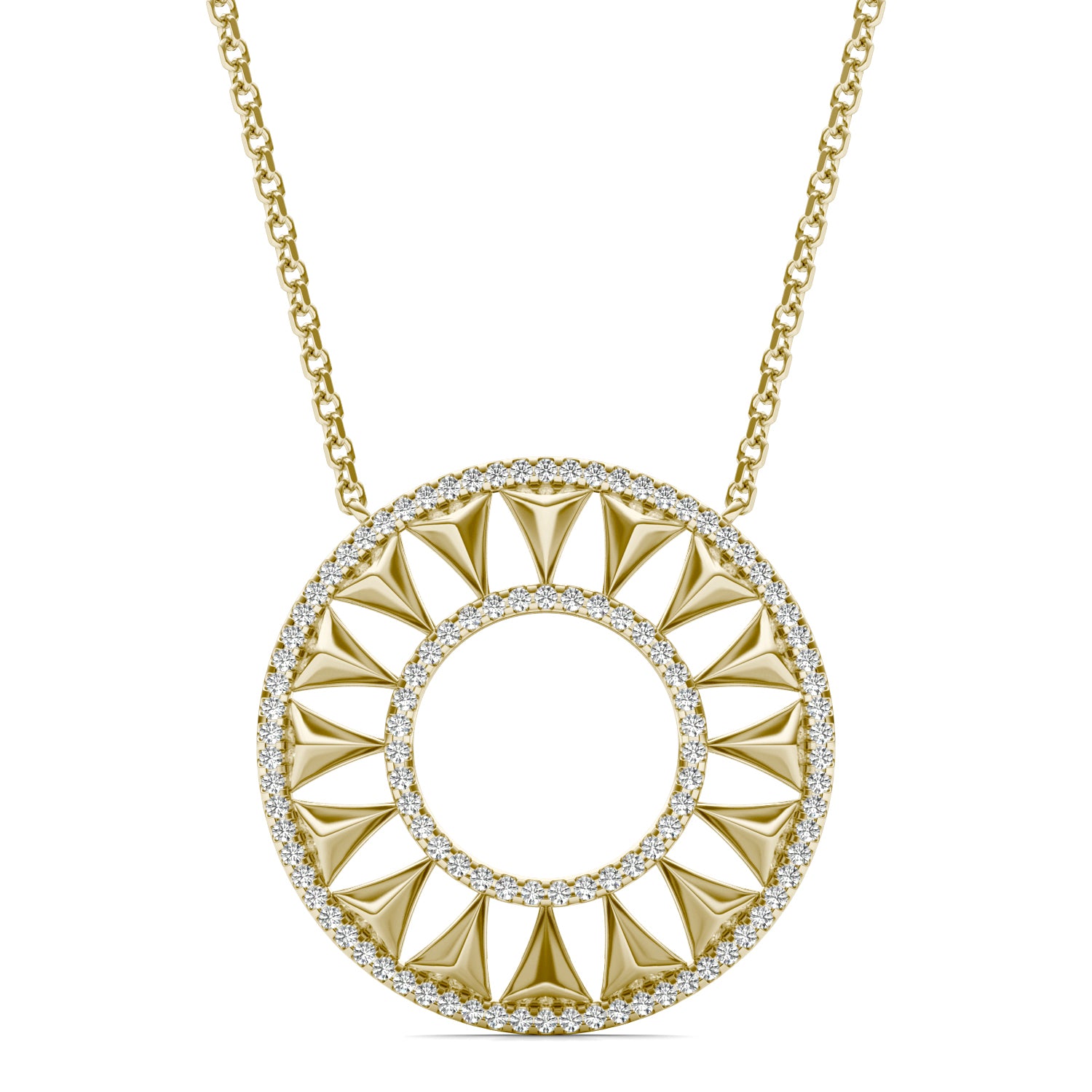 2/5 CTW Round Caydia® Lab Grown Diamond Ouro Collection Double Halo Necklace
