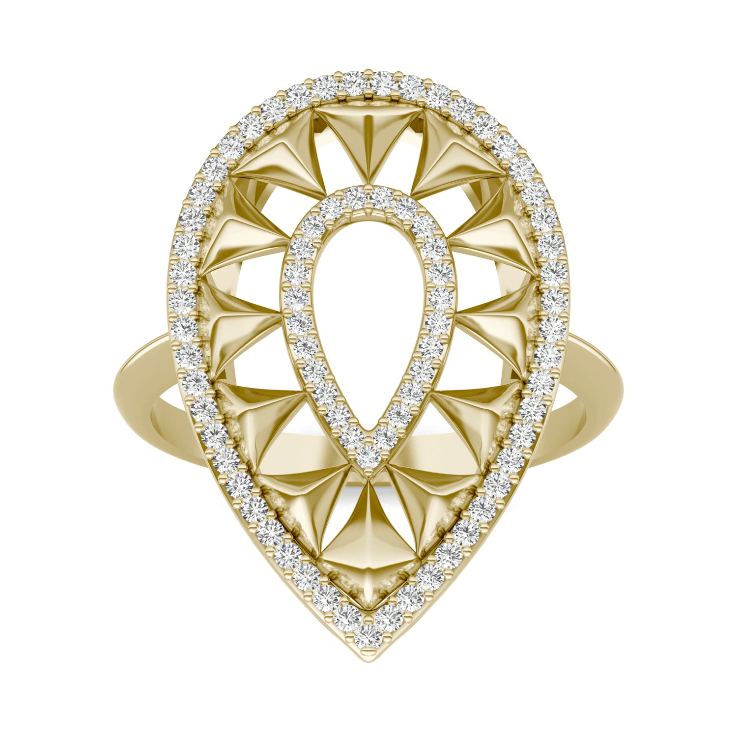 1/3 CTW Round Caydia® Lab Grown Diamond Ouro Collection Teardrop Double Halo Ring