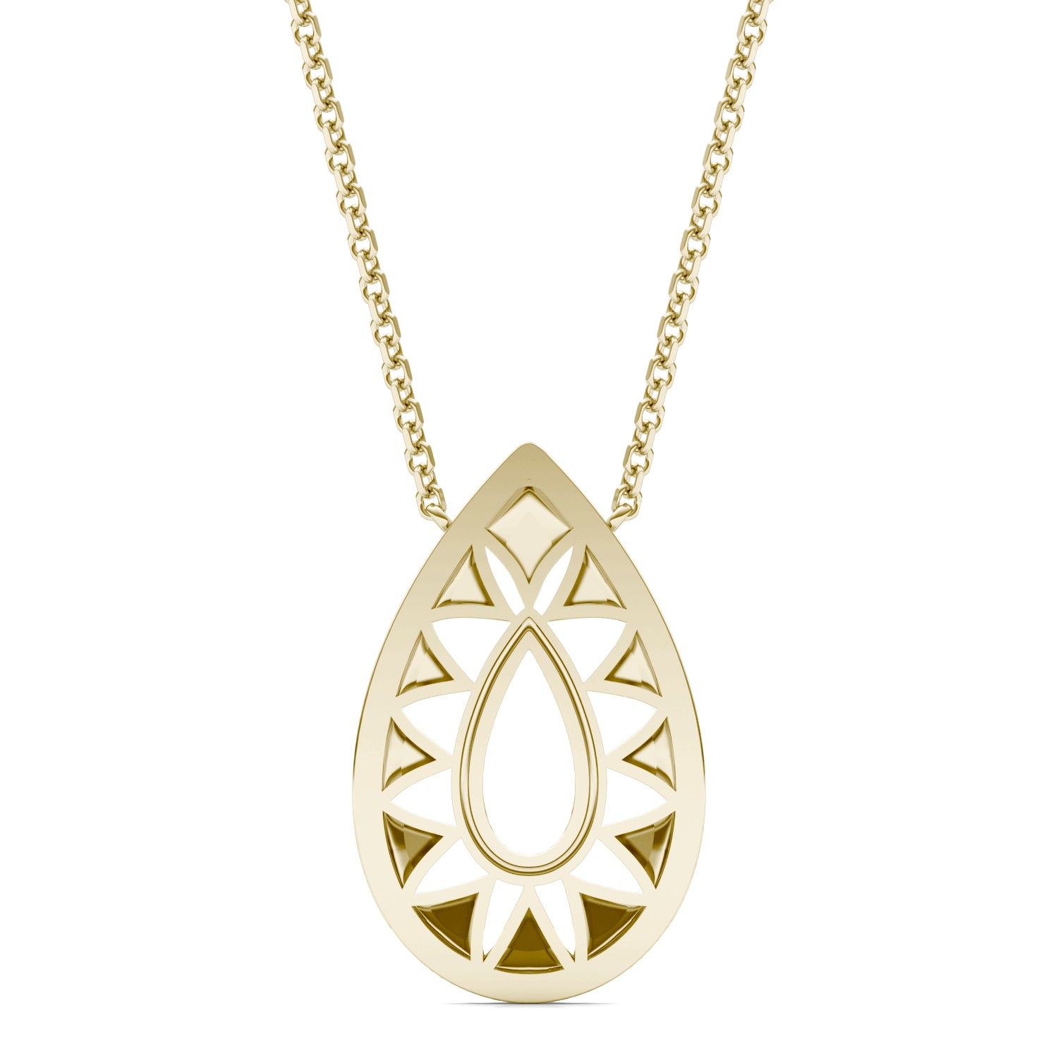 1/3 CTW Round Caydia® Lab Grown Diamond Ouro Collection Teardrop Double Halo Necklace