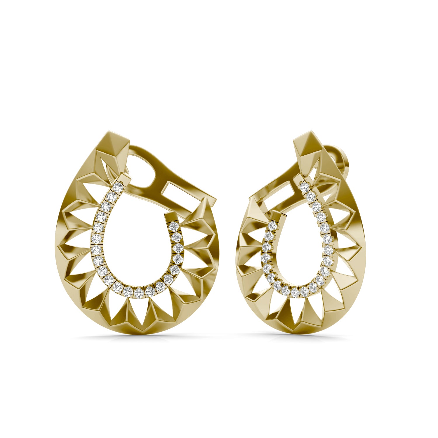 1/6 CTW Round Caydia® Lab Grown Diamond Ouro Collection Teardrop Hoop Earrings