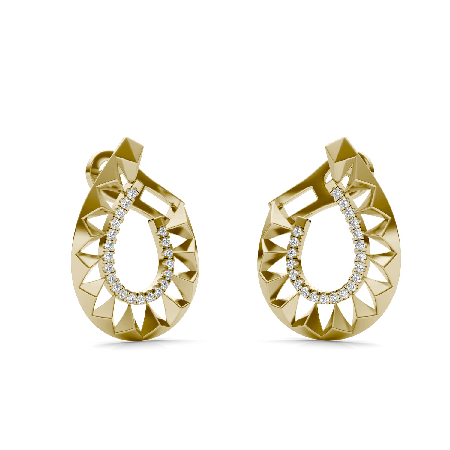 1/6 CTW Round Caydia® Lab Grown Diamond Ouro Collection Teardrop Hoop Earrings