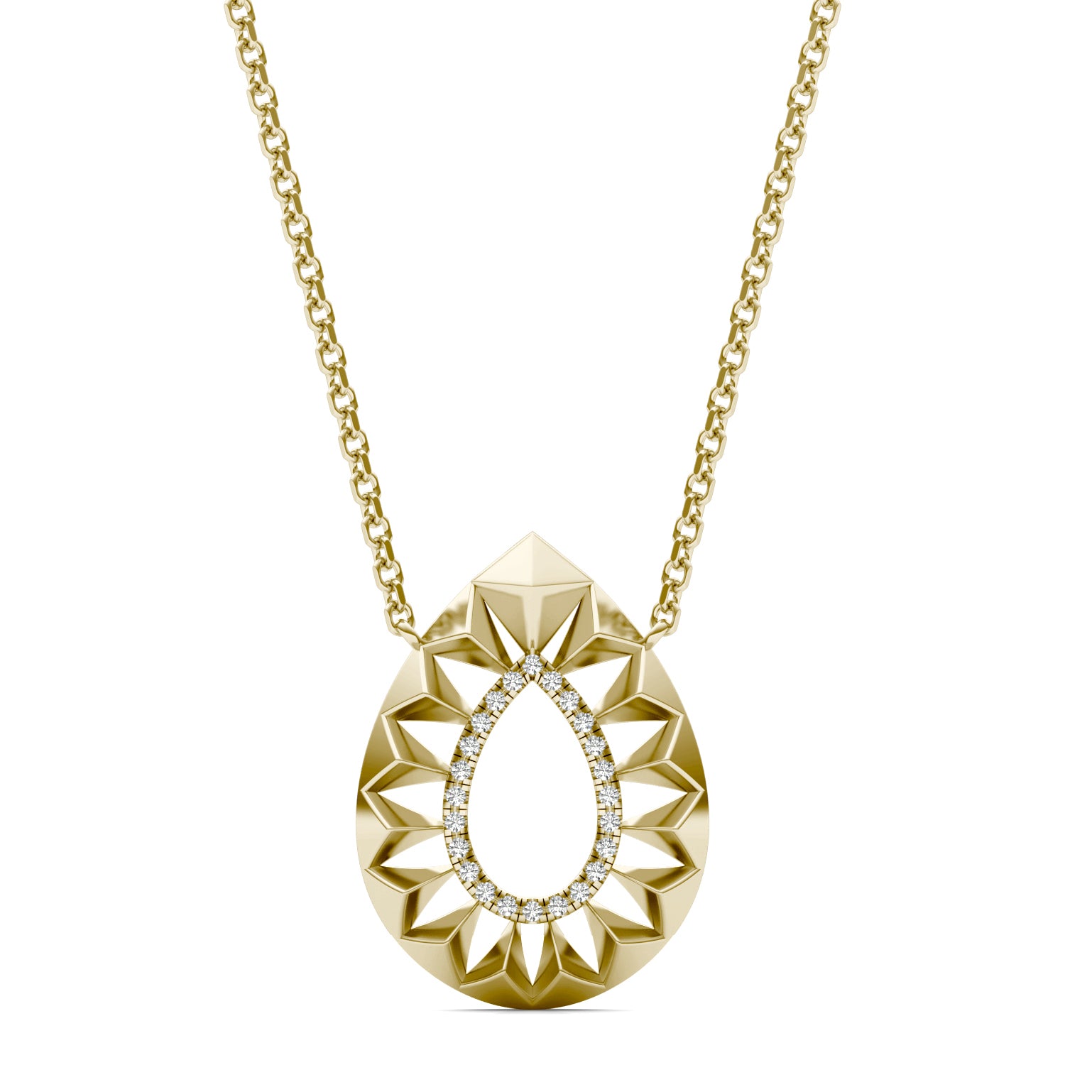 1/10 CTW Round Caydia® Lab Grown Diamond Ouro Collection Teardrop Necklace