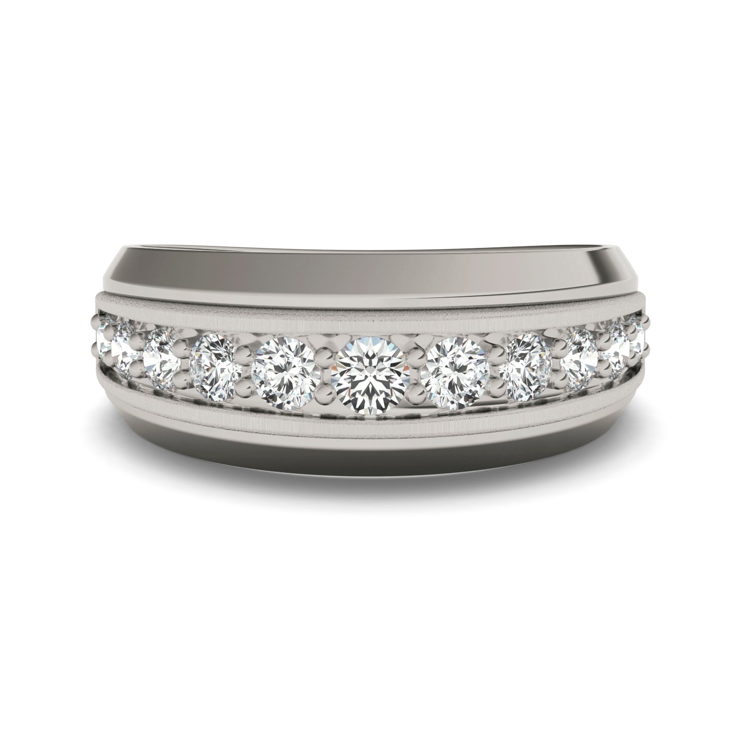 5/8 CTW Round Caydia® Lab Grown Diamond Signature Beveled Edge Mens Ring