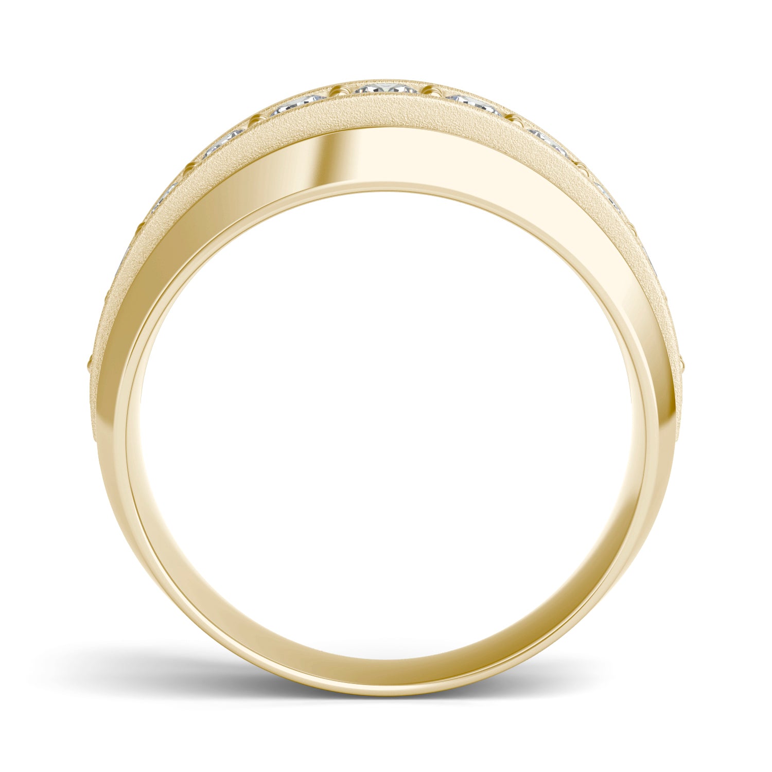 5/8 CTW Round Caydia® Lab Grown Diamond Signature Beveled Edge Mens Ring