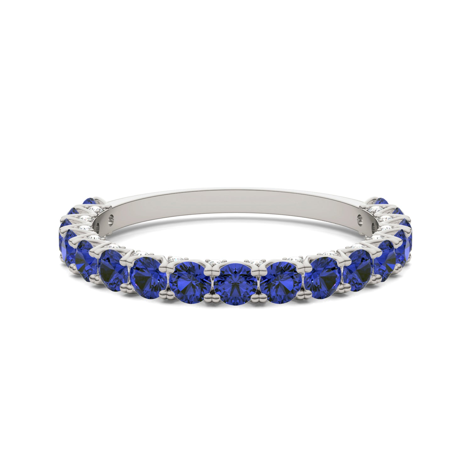 1/6 CTW Round Caydia® Lab Grown Diamond Accented Anniversary Ring featuring Created Sapphire
