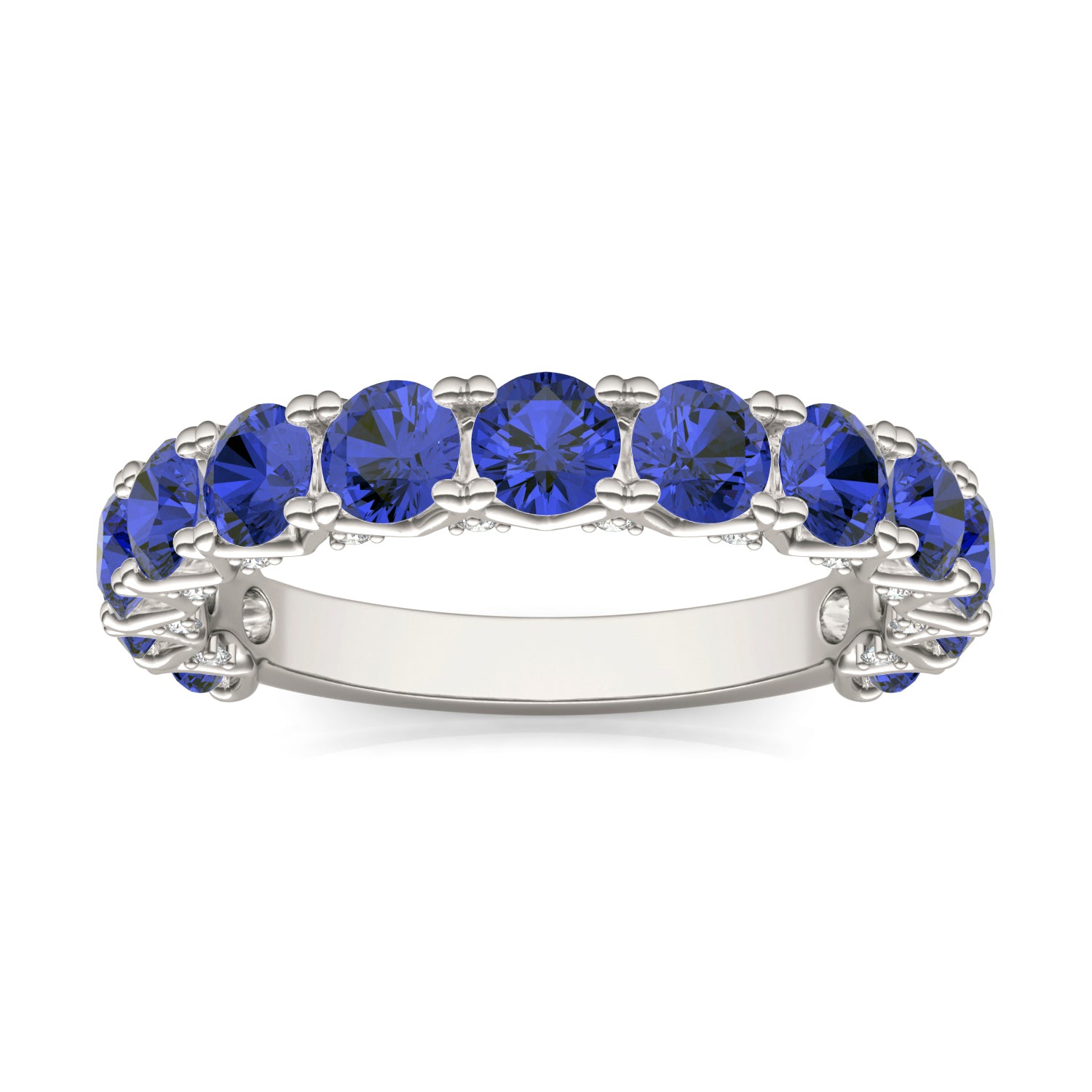 1/4 CTW Round Caydia® Lab Grown Diamond Accented Anniversary Ring featuring Created Sapphire