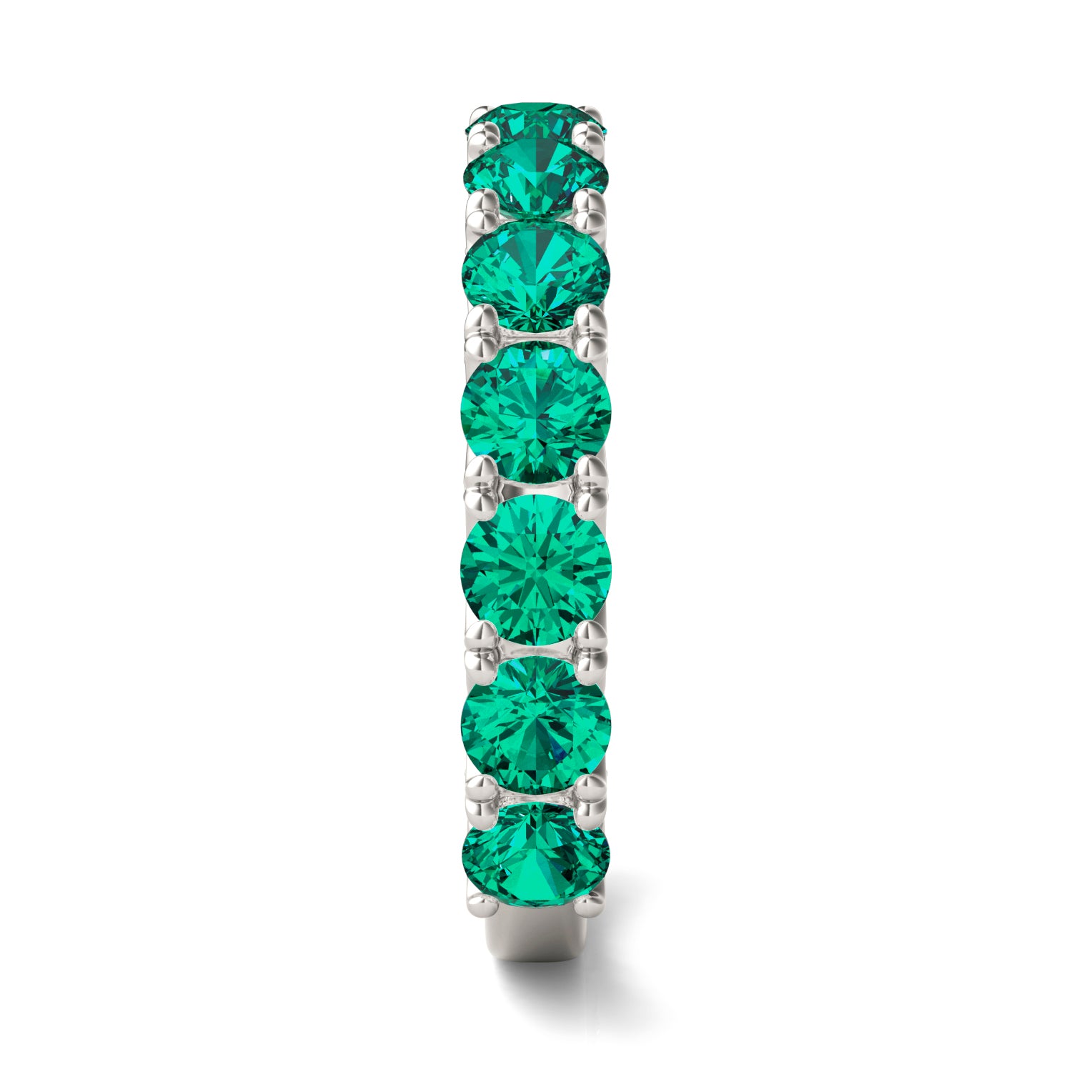 1/4 CTW Round Caydia® Lab Grown Diamond Accented Anniversary Ring featuring Created Emerald