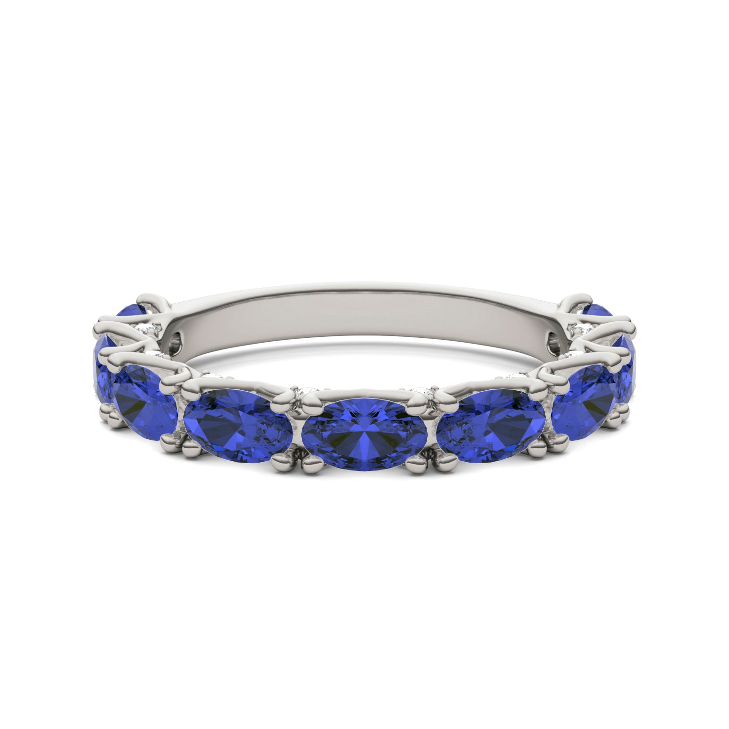 1/6 CTW Round Caydia® Lab Grown Diamond Accented Anniversary Ring featuring Created Sapphire