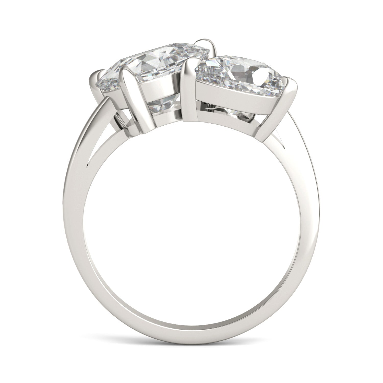 3.60 CTW DEW Pear Forever One™ Moissanite Bypass Toi et Moi Ring