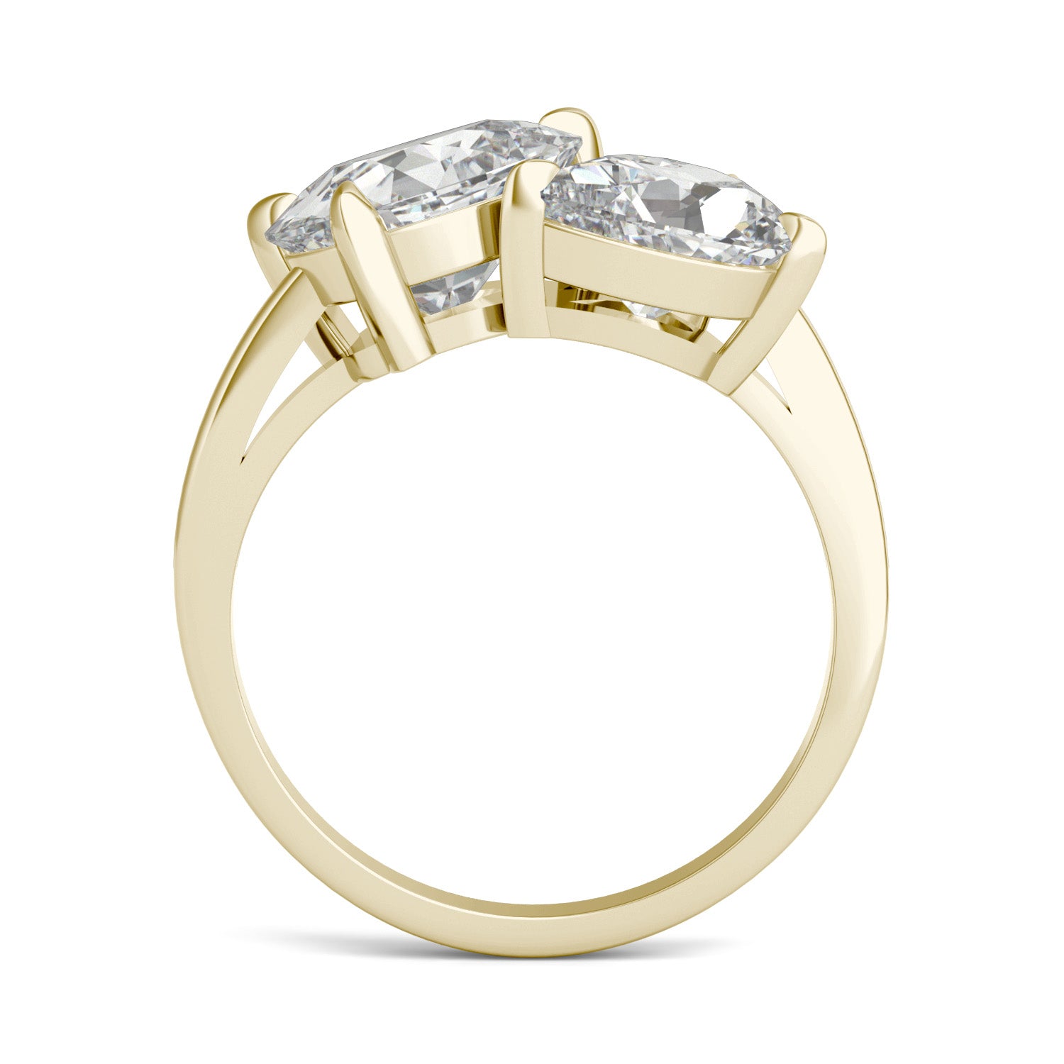 3.60 CTW DEW Pear Forever One™ Moissanite Bypass Toi et Moi Ring