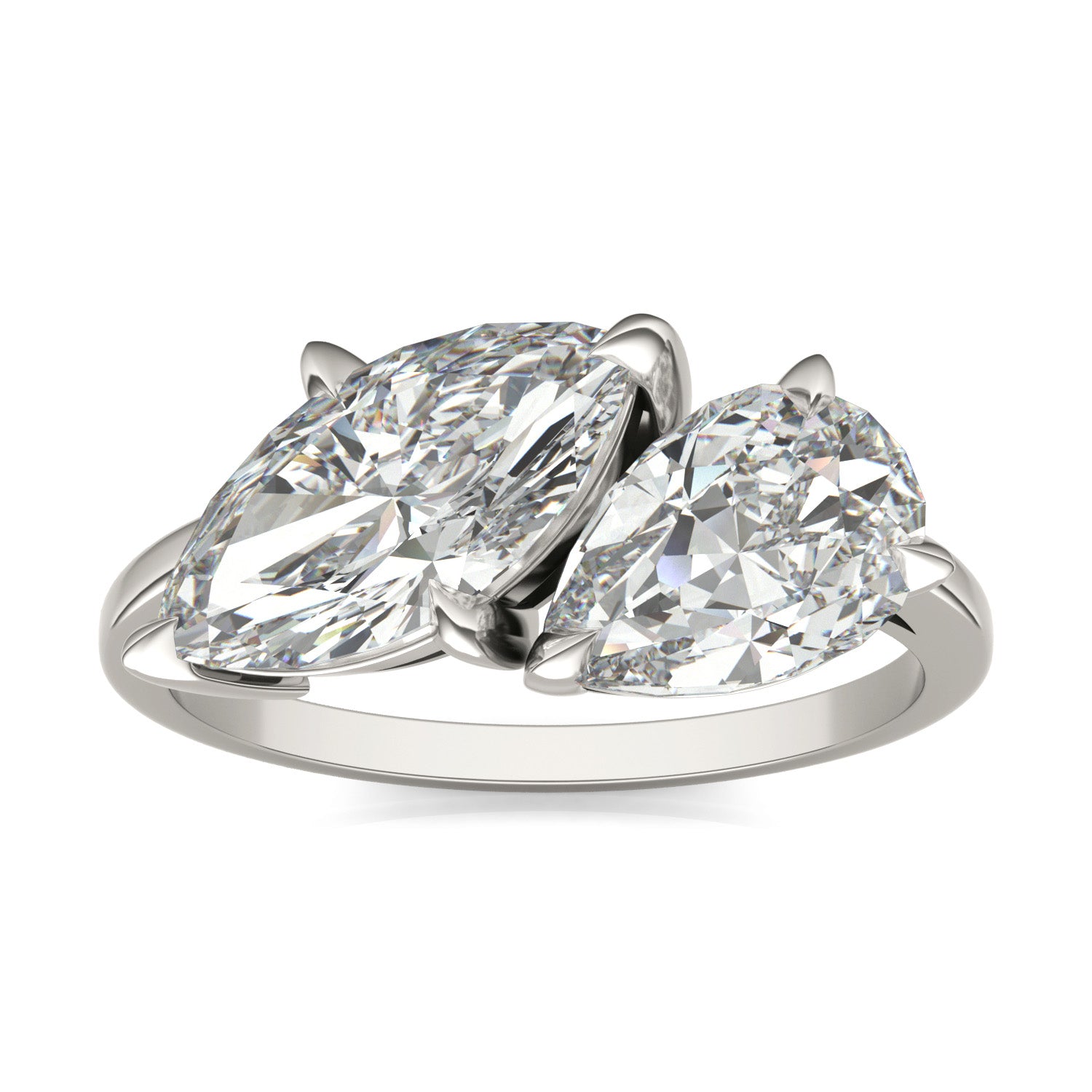 3.30 CTW DEW Marquise Forever One™ Moissanite Classic Toi et Moi Ring