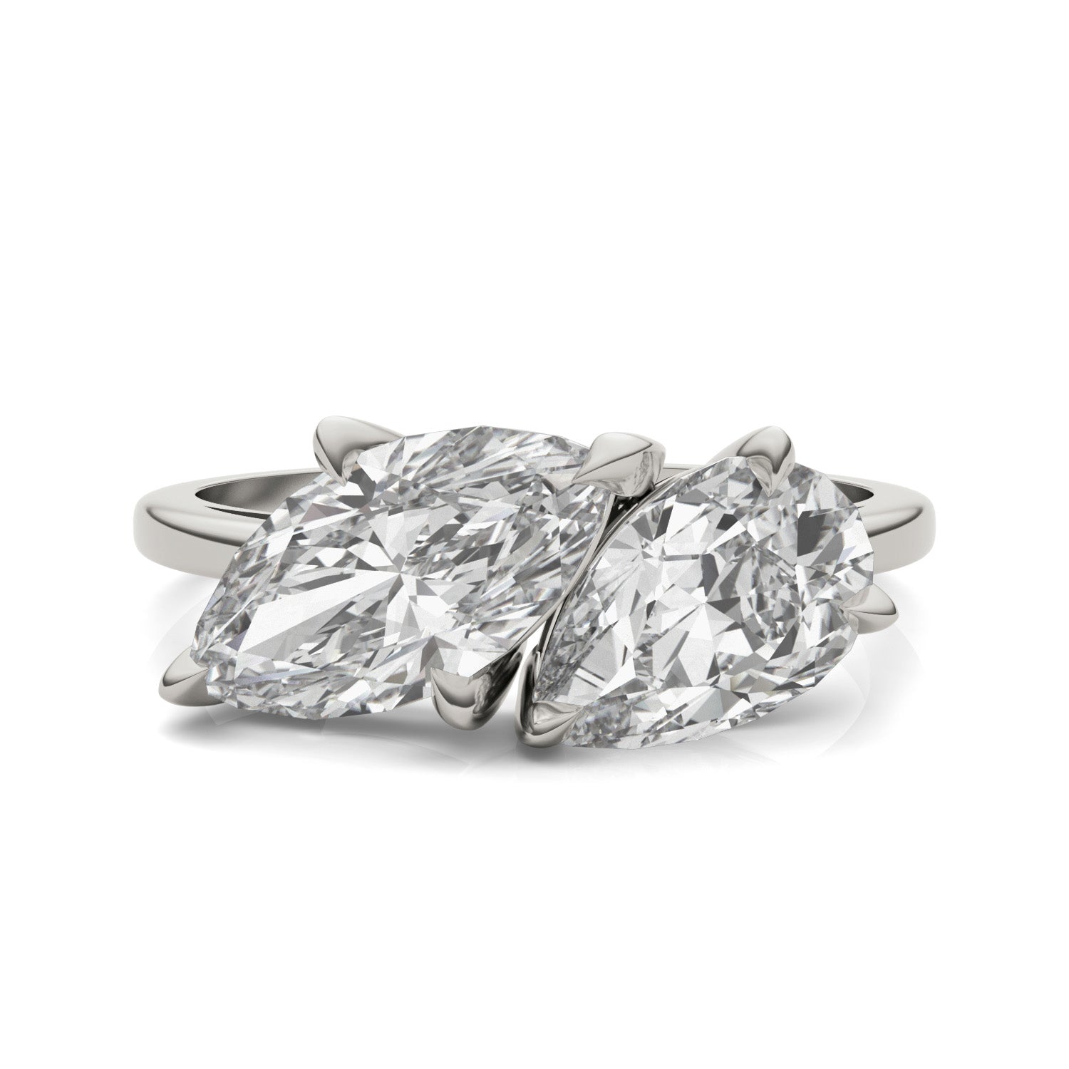 3.30 CTW DEW Marquise Forever One™ Moissanite Classic Toi et Moi Ring