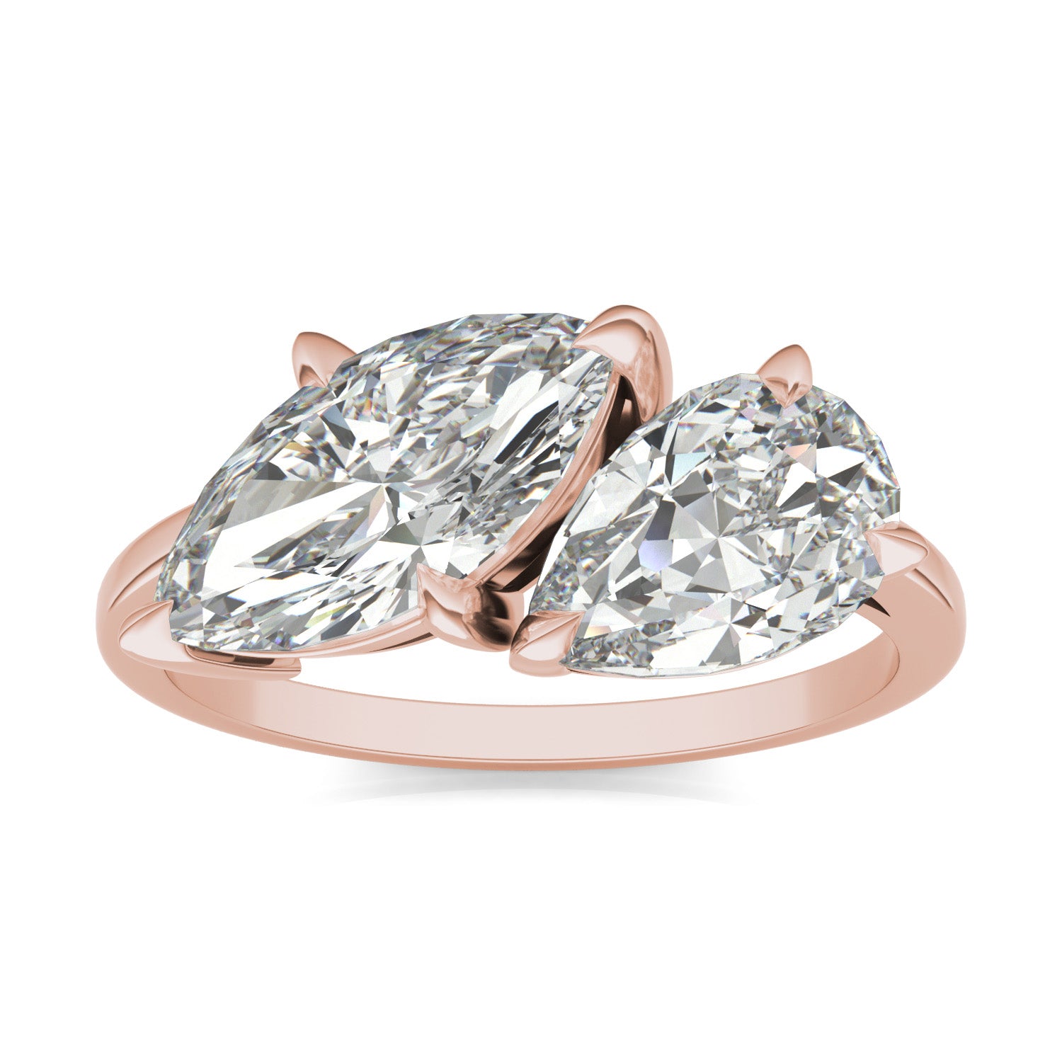 3.30 CTW DEW Marquise Forever One™ Moissanite Classic Toi et Moi Ring