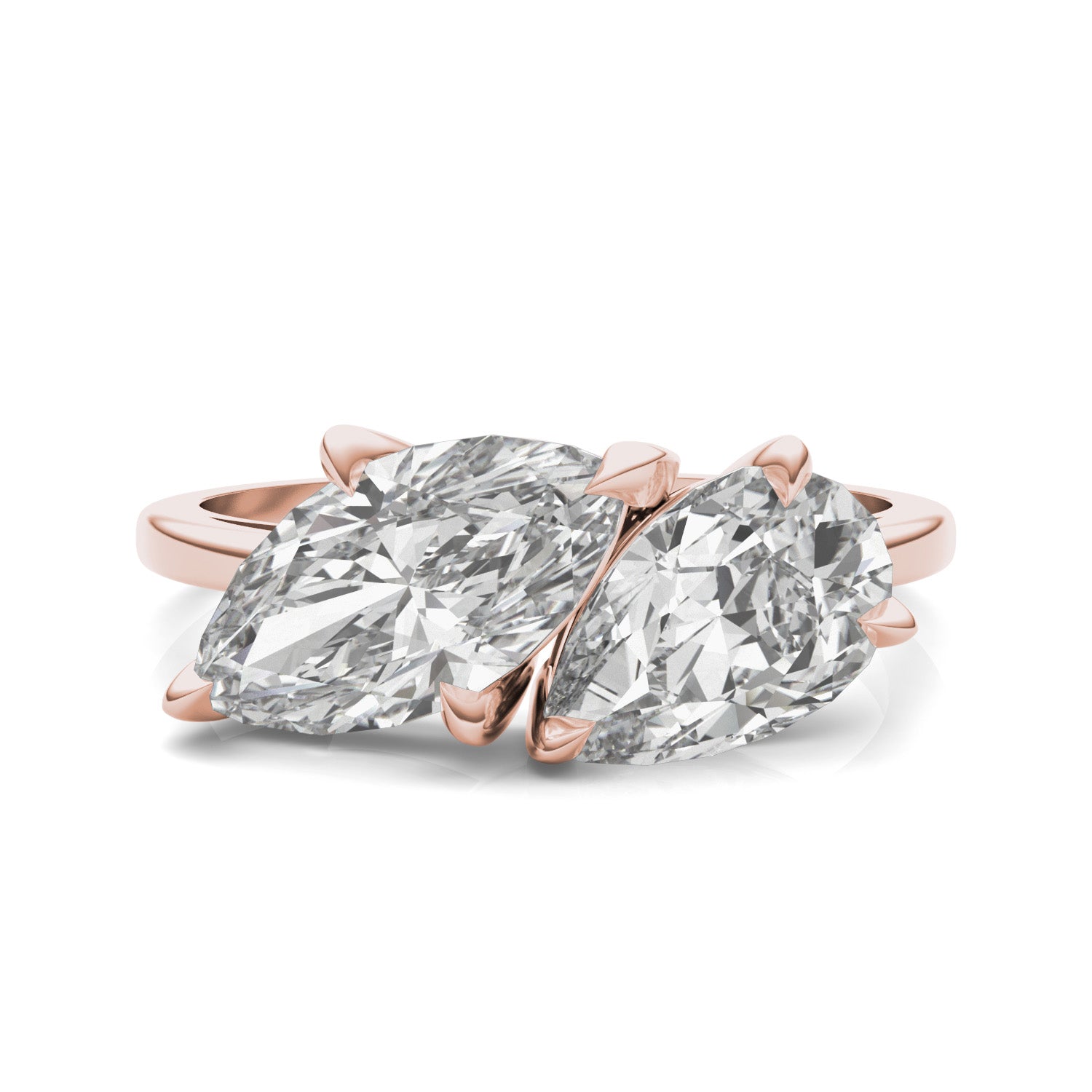 3.30 CTW DEW Marquise Forever One™ Moissanite Classic Toi et Moi Ring