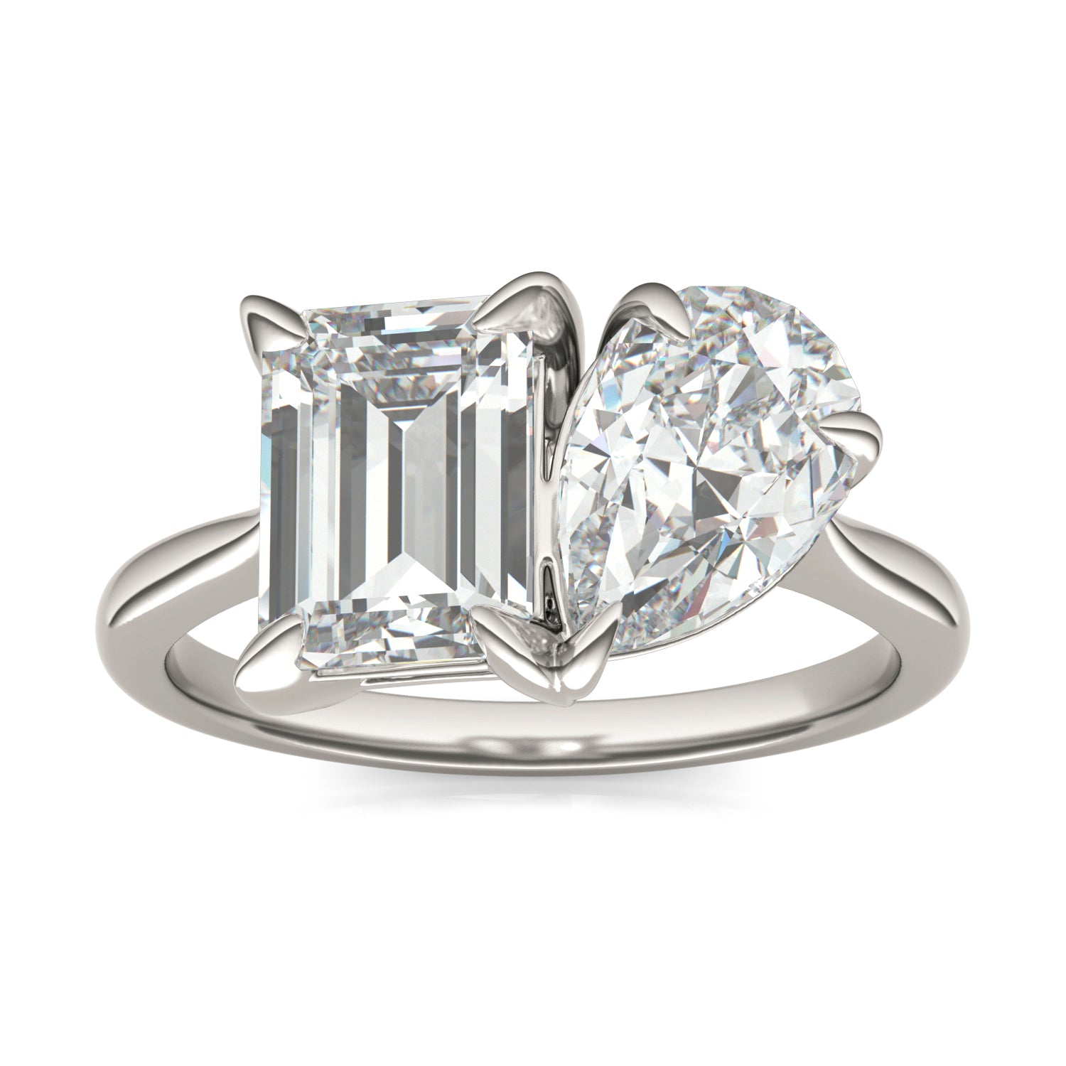 3.25 CTW DEW Pear Forever One™ Moissanite Classic Toi et Moi Ring