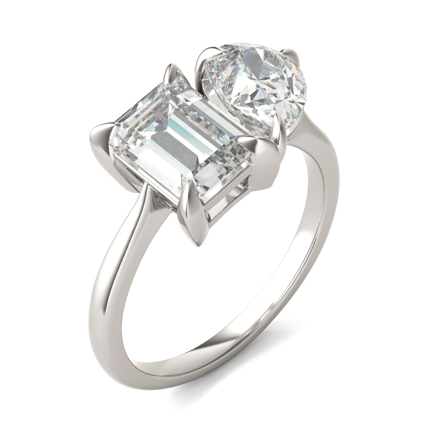 3.25 CTW DEW Pear Forever One™ Moissanite Classic Toi et Moi Ring