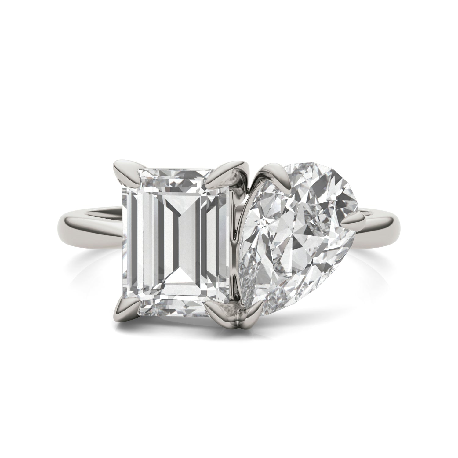 3.25 CTW DEW Pear Forever One™ Moissanite Classic Toi et Moi Ring