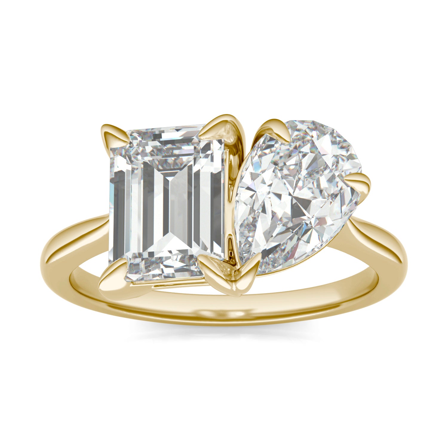 3.25 CTW DEW Pear Forever One™ Moissanite Classic Toi et Moi Ring
