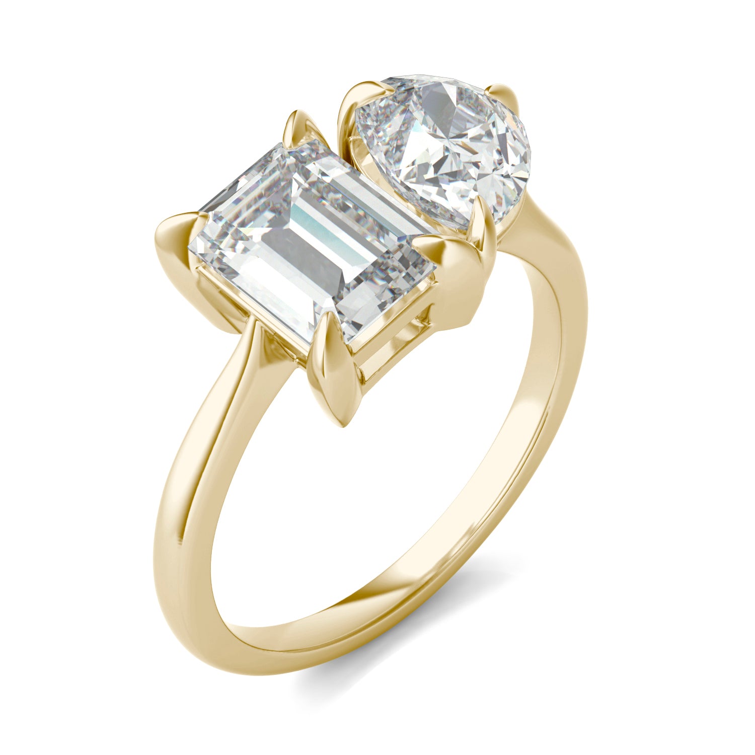 3.25 CTW DEW Pear Forever One™ Moissanite Classic Toi et Moi Ring