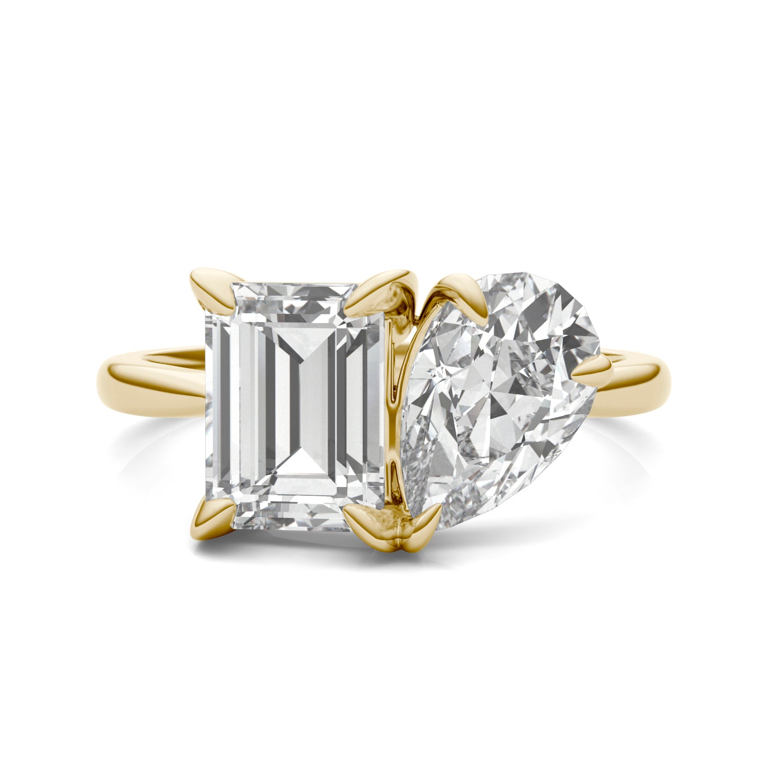 3.25 CTW DEW Pear Forever One™ Moissanite Classic Toi et Moi Ring