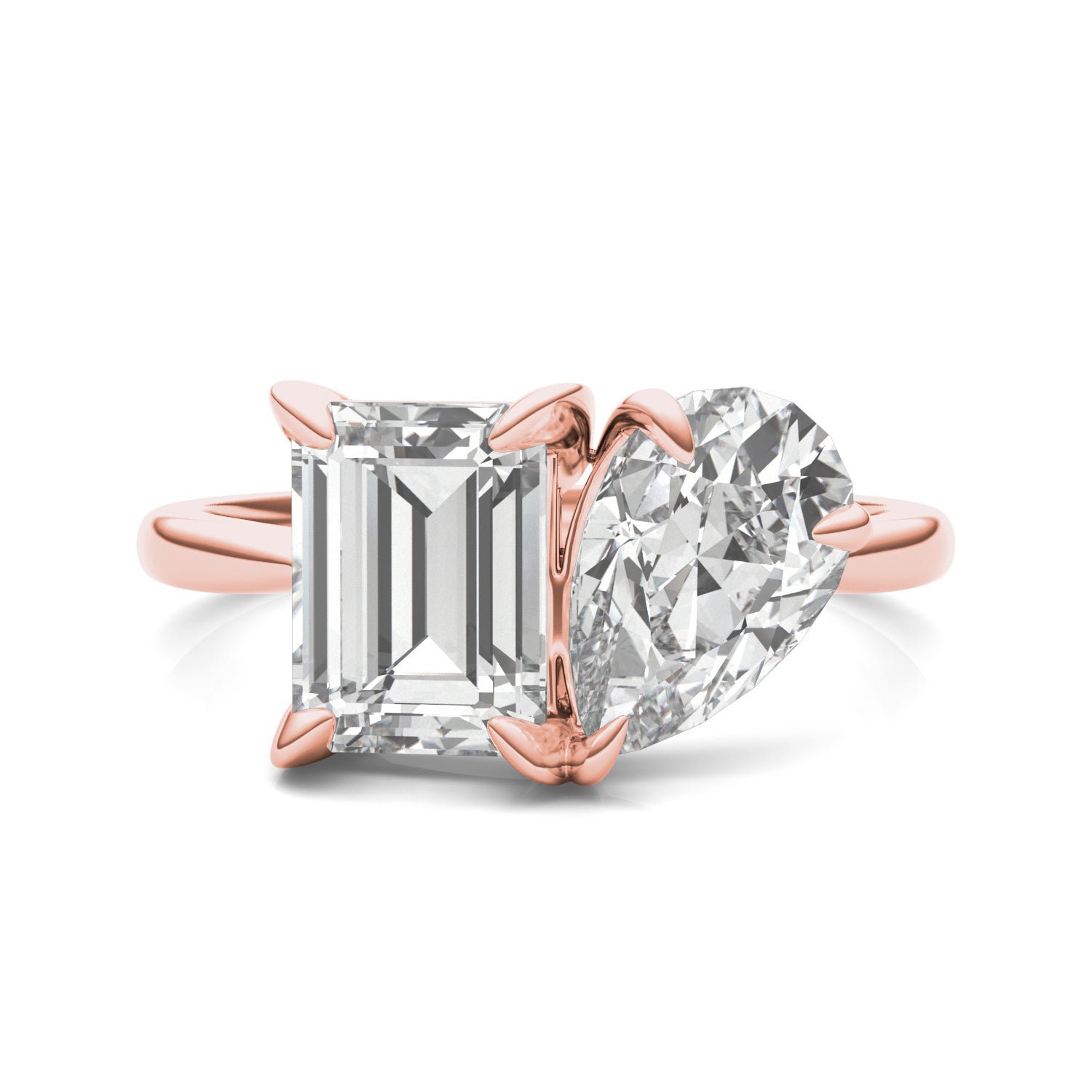 3.25 CTW DEW Pear Forever One™ Moissanite Classic Toi et Moi Ring