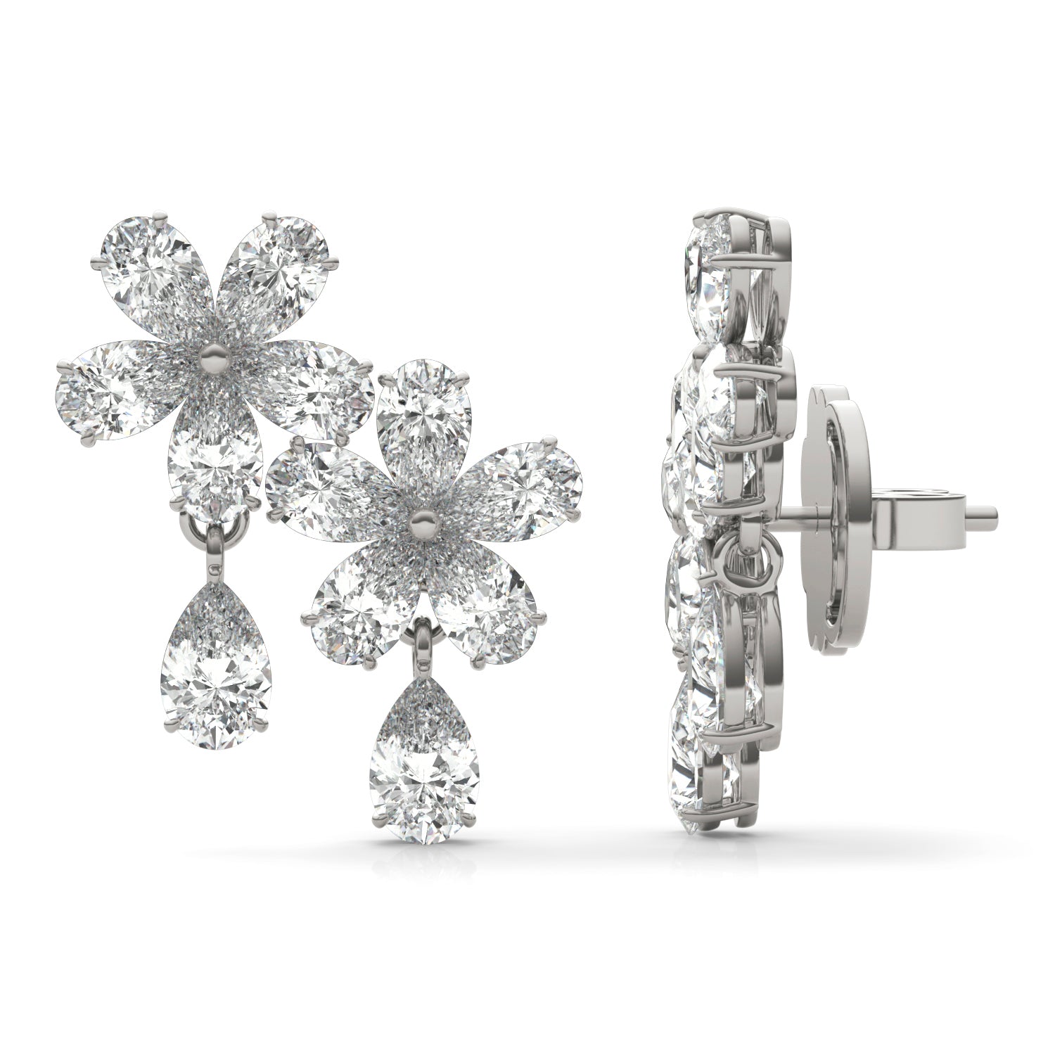 5 7/8 CTW Pear Caydia® Lab Grown Diamond Couture Climber Stud Earrings