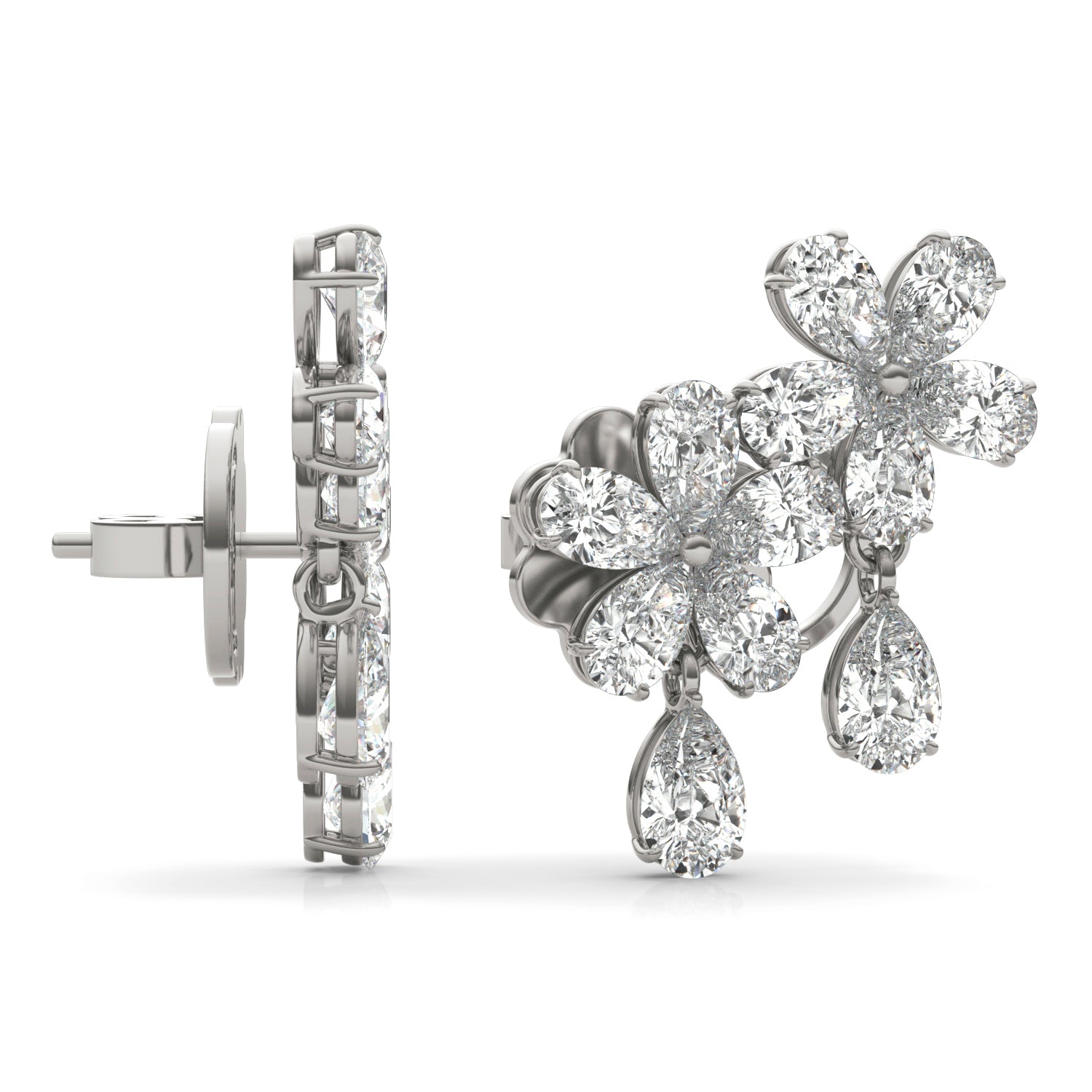 5 7/8 CTW Pear Caydia® Lab Grown Diamond Couture Climber Stud Earrings