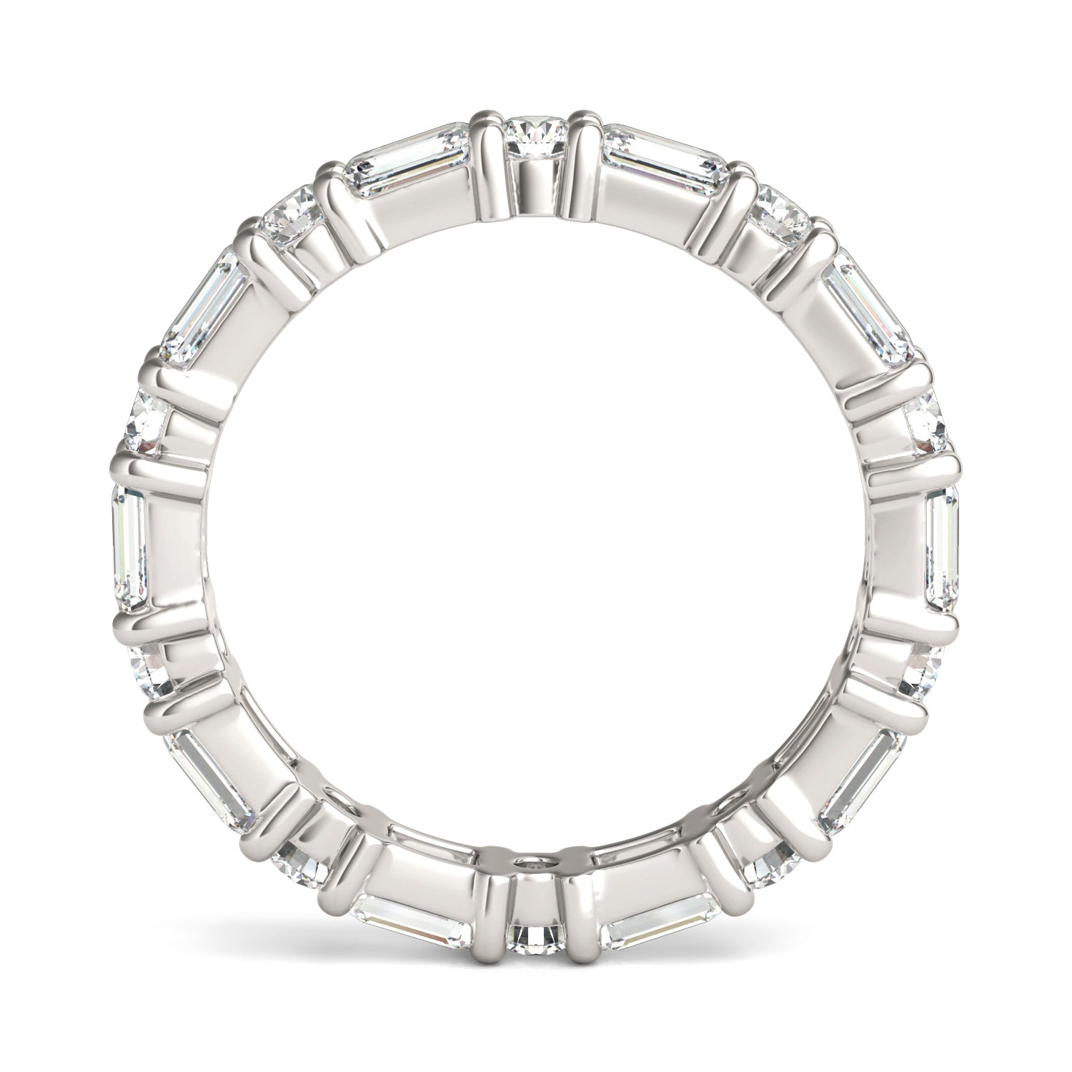 2 2/3 CTW Emerald Caydia® Lab Grown Diamond Alternating Stones Eternity Ring