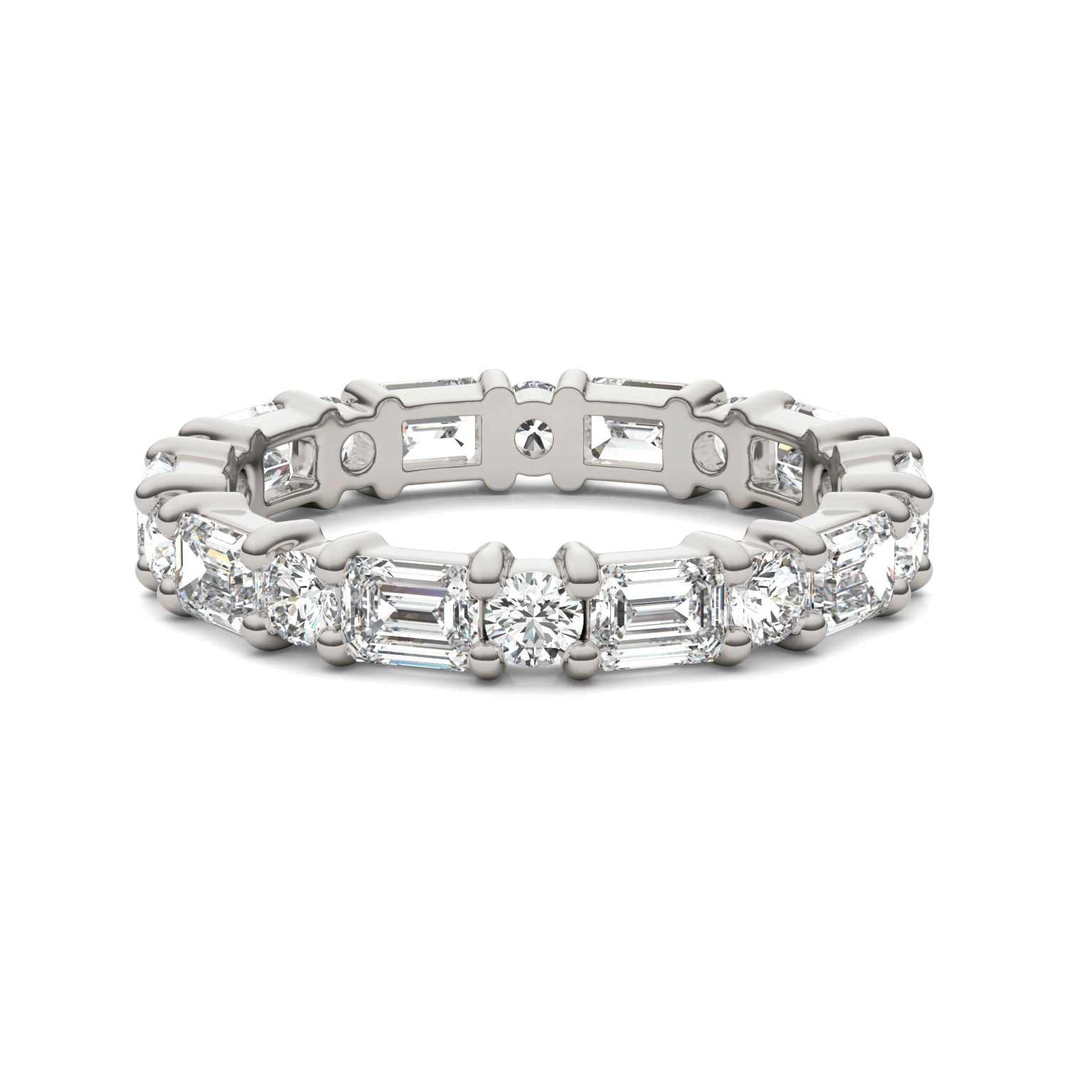 2 2/3 CTW Emerald Caydia® Lab Grown Diamond Alternating Stones Eternity Ring