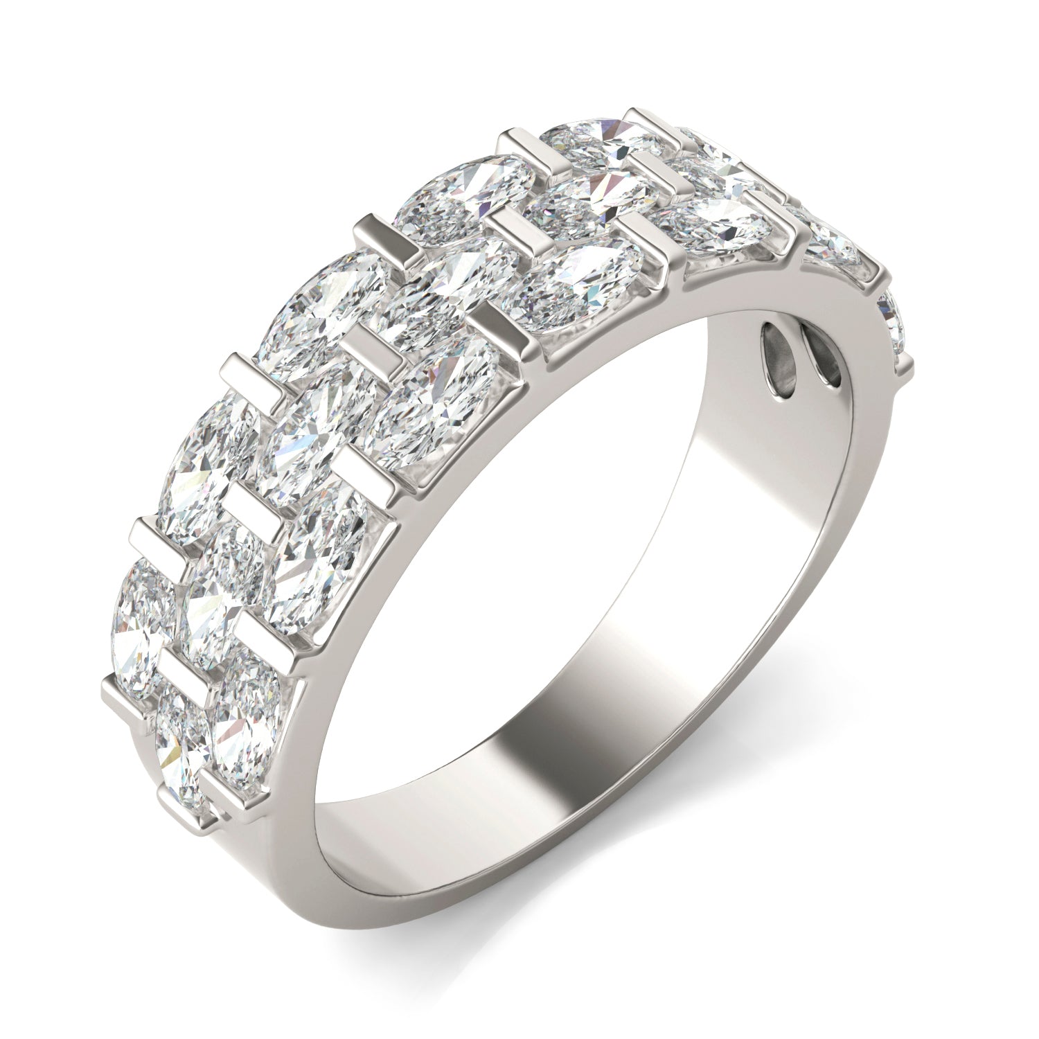 2 1/5 CTW Oval Caydia® Lab Grown Diamond Three Row Ring