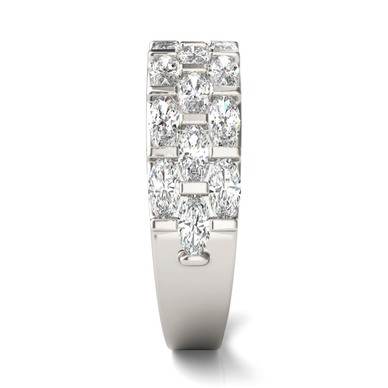 2 1/5 CTW Oval Caydia® Lab Grown Diamond Three Row Ring