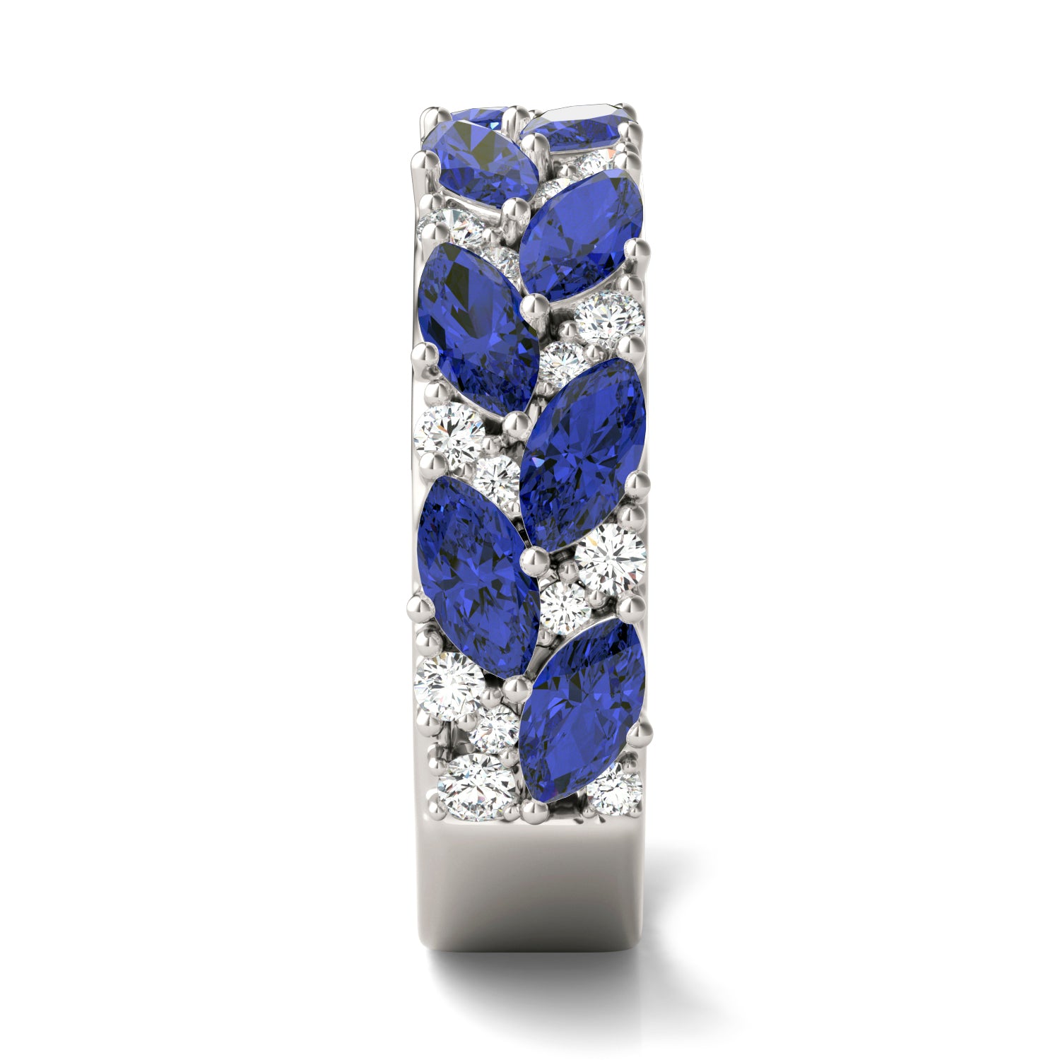 2/5 CTW Round Caydia® Lab Grown Diamond Accented Anniversary Ring featuring Created Sapphire