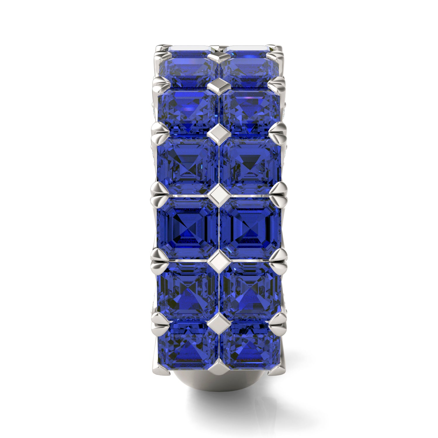 1/6 CTW Round Caydia® Lab Grown Diamond Two Row Anniversary Ring featuring Created Sapphire