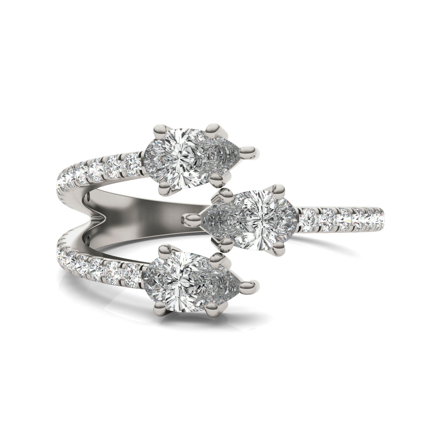 1 3/8 CTW Pear Caydia® Lab Grown Diamond Three Stone Fashion Ring