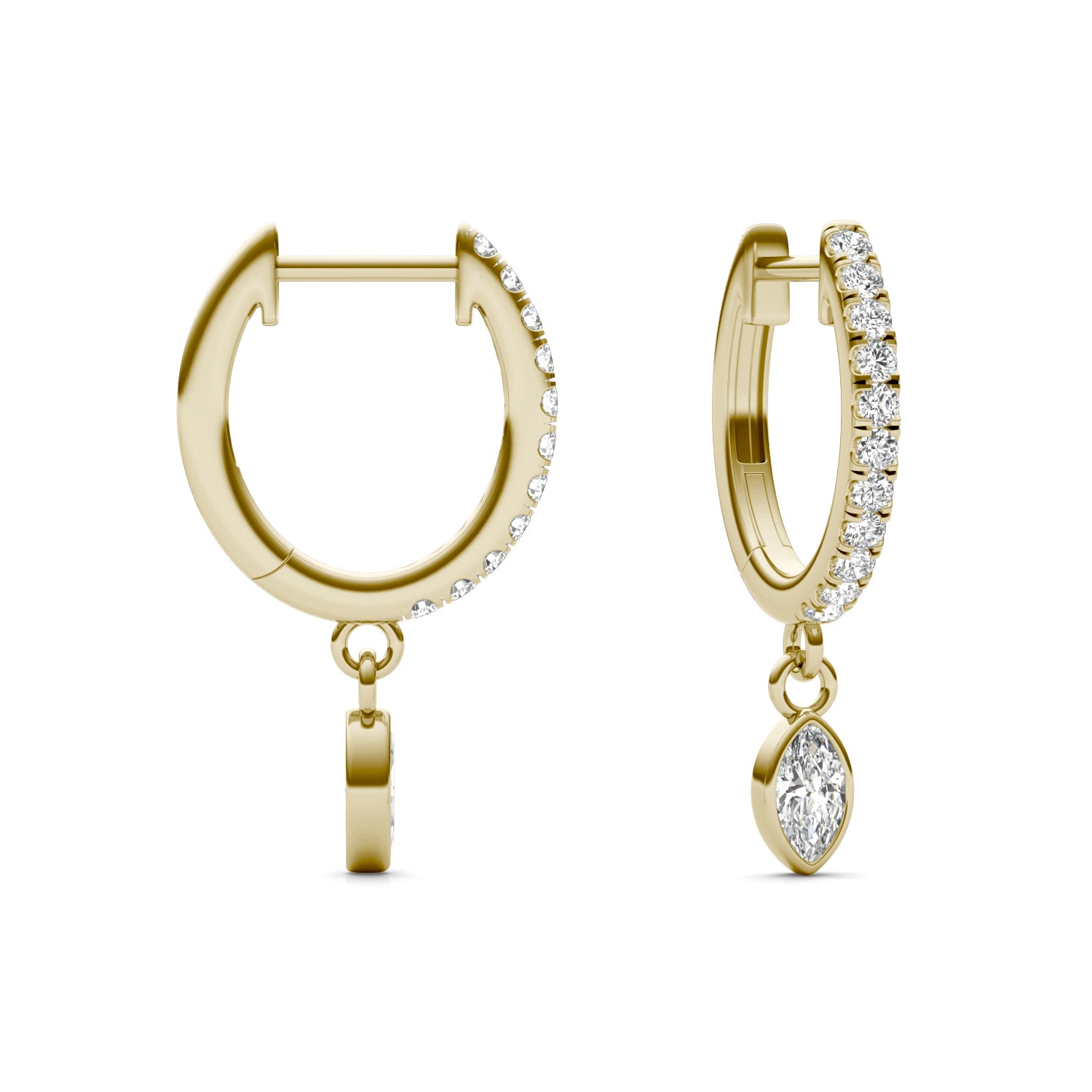 3/8 CTW Marquise Caydia® Lab Grown Diamond Huggie Dangle Earrings