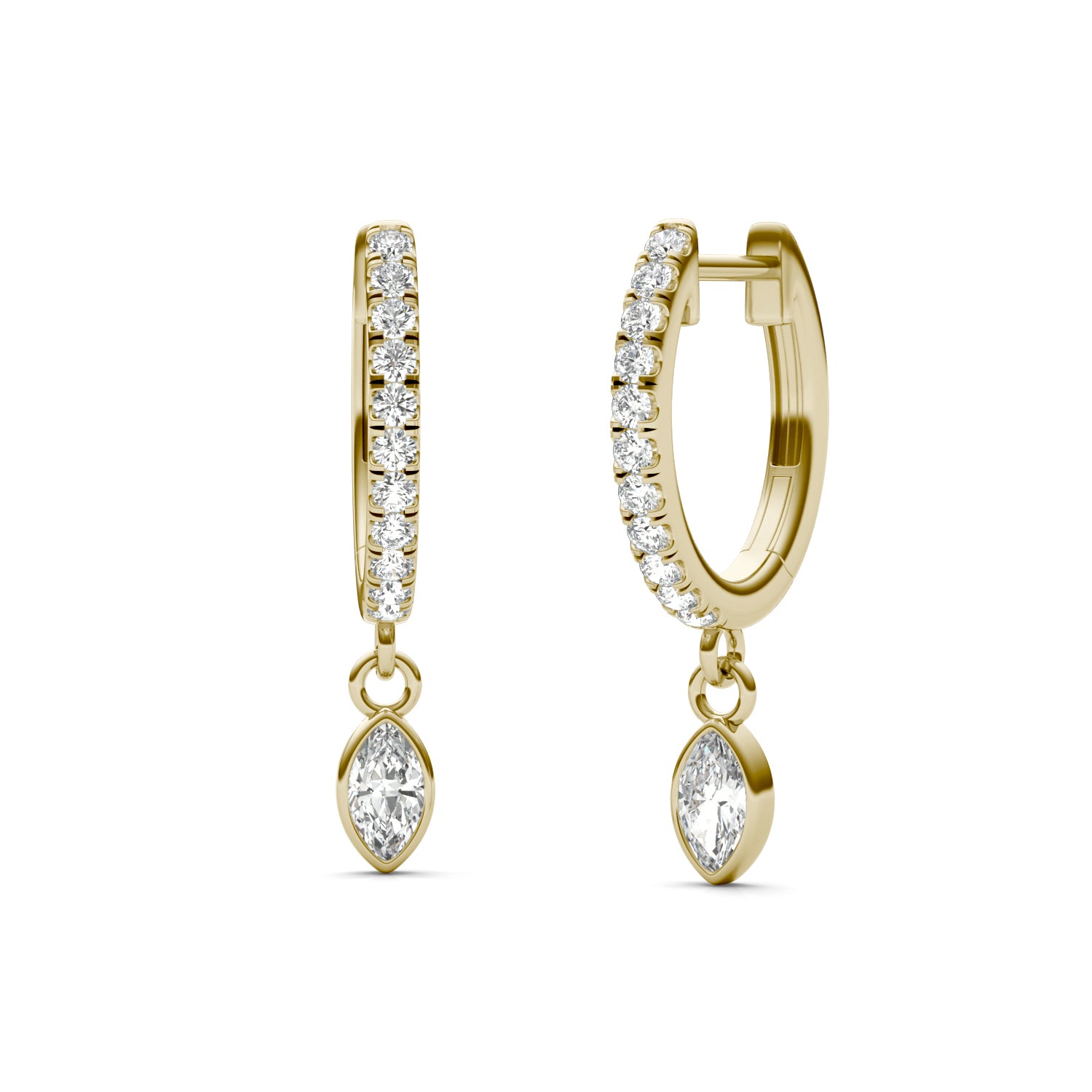 3/8 CTW Marquise Caydia® Lab Grown Diamond Huggie Dangle Earrings