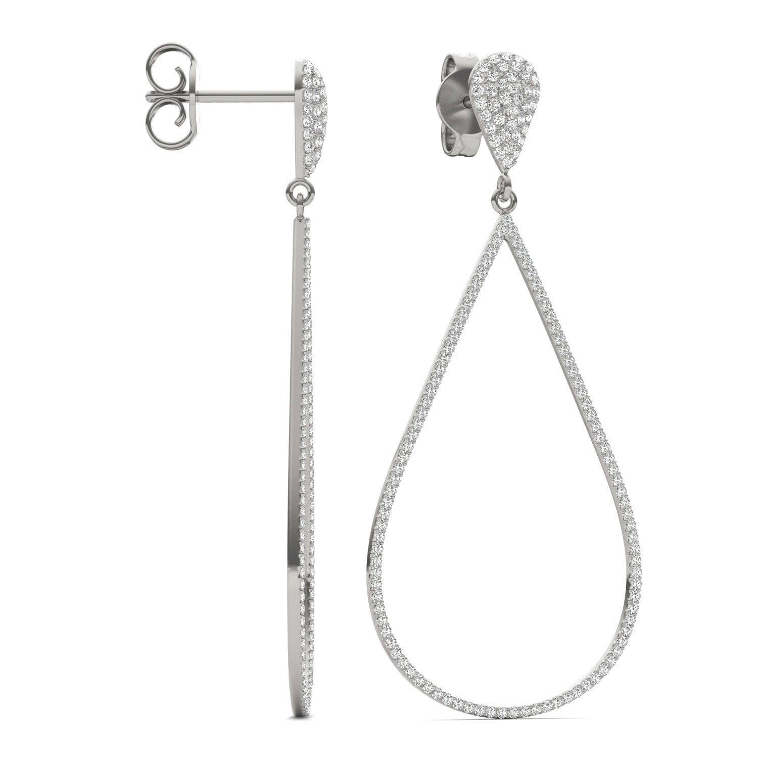 1 1/10 CTW Round Caydia® Lab Grown Diamond Teardrop Drop Earrings