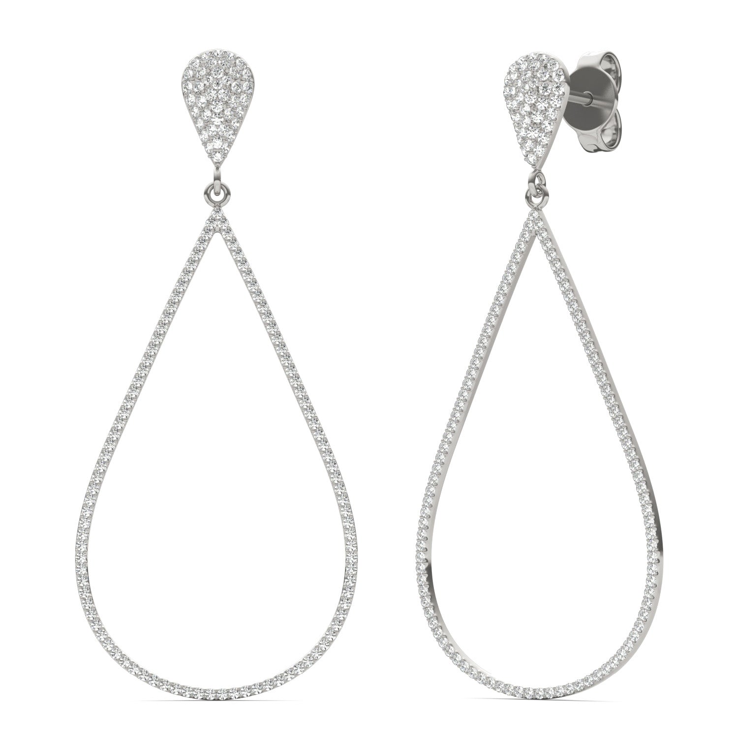 1 1/10 CTW Round Caydia® Lab Grown Diamond Teardrop Drop Earrings