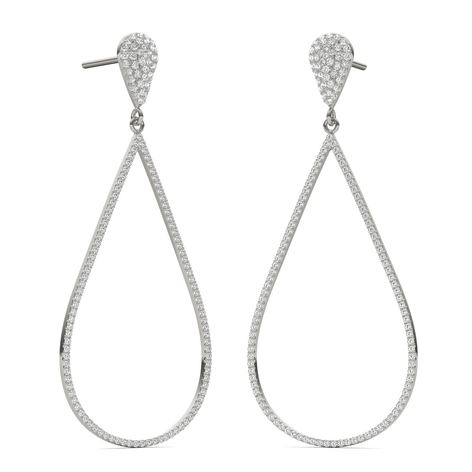 1 1/10 CTW Round Caydia® Lab Grown Diamond Teardrop Drop Earrings