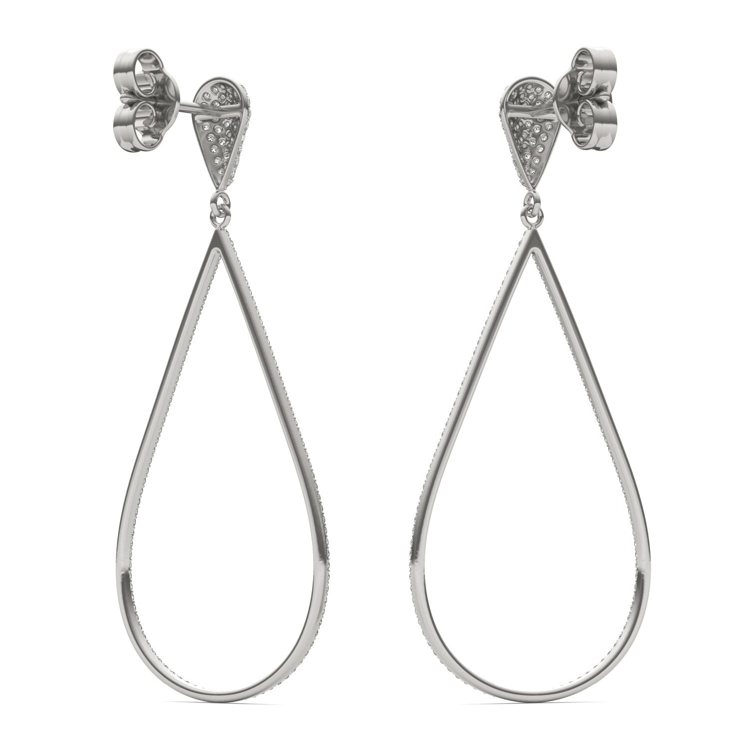 1 1/10 CTW Round Caydia® Lab Grown Diamond Teardrop Drop Earrings