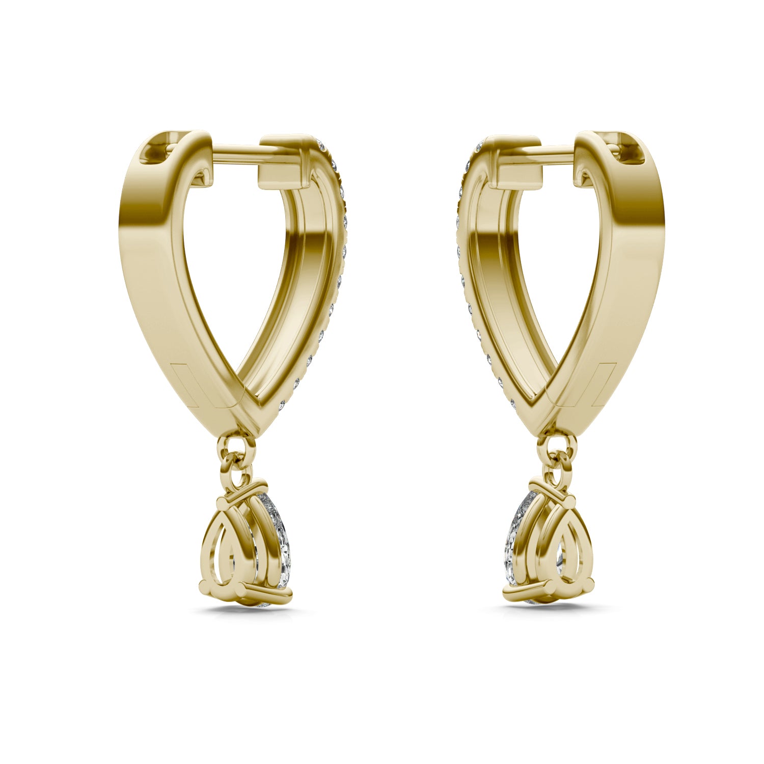 1 1/10 CTW Pear Caydia® Lab Grown Diamond Huggie Drop Earrings