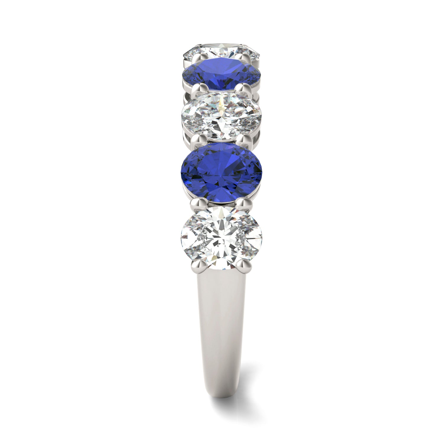 1 CTW Oval Caydia® Lab Grown Diamond Classic Anniversary Ring featuring Created Sapphire