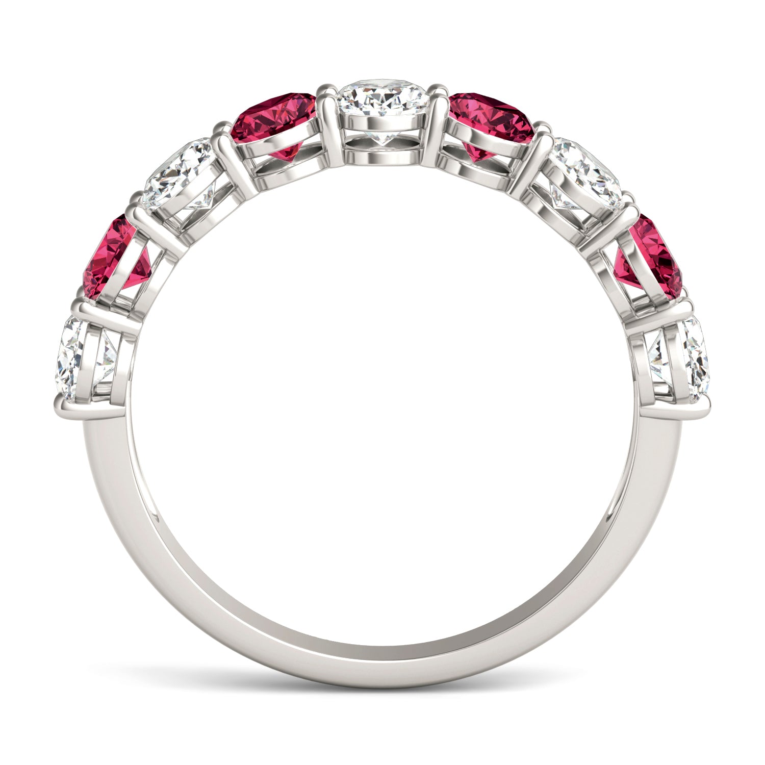 1 CTW Oval Caydia® Lab Grown Diamond Classic Anniversary Ring featuring Created Ruby