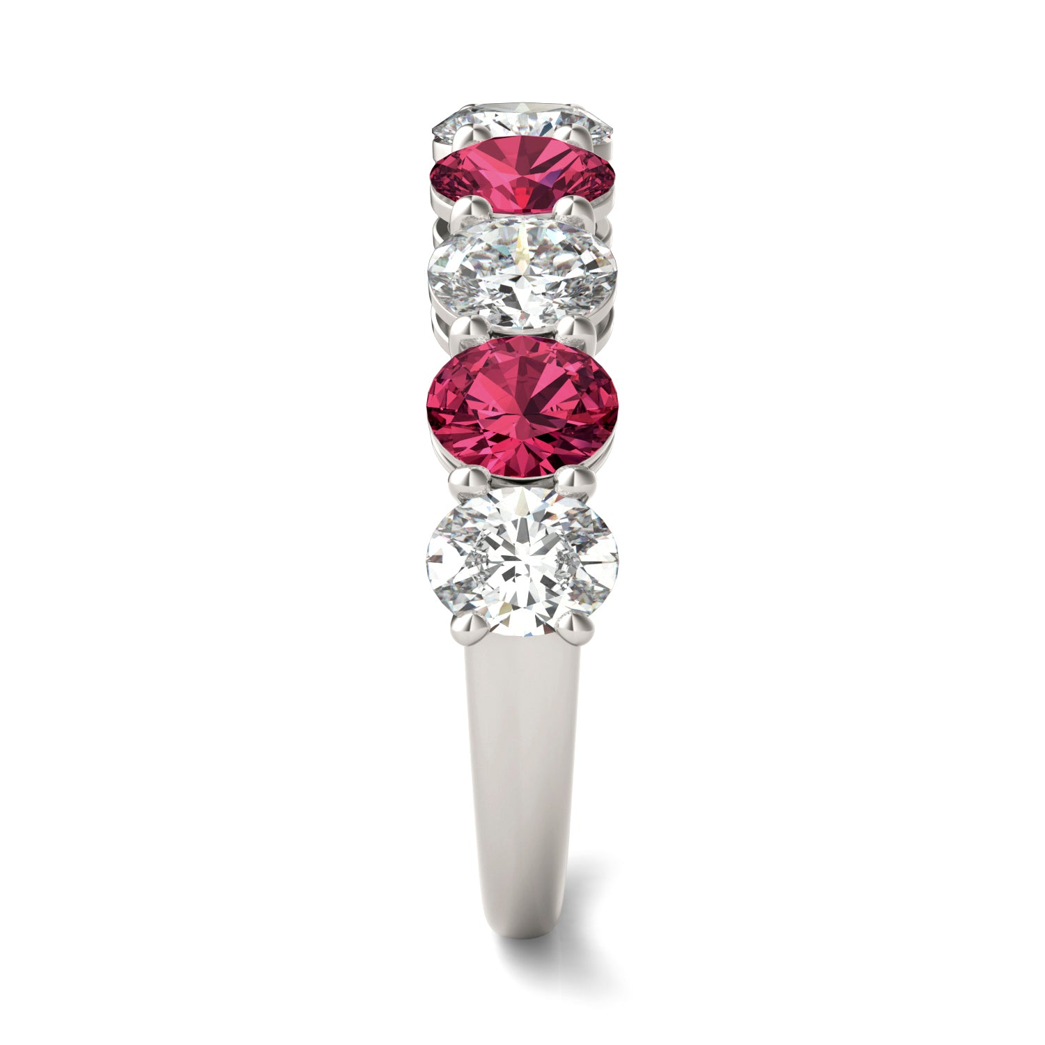 1 CTW Oval Caydia® Lab Grown Diamond Classic Anniversary Ring featuring Created Ruby
