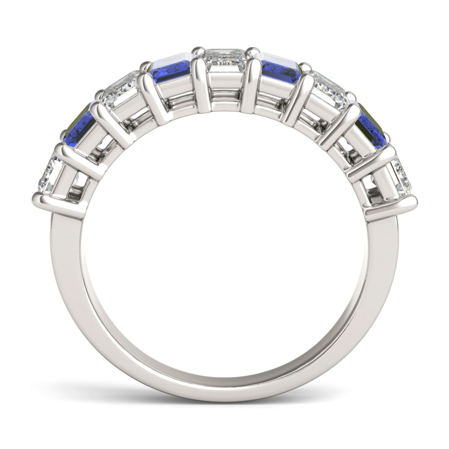1 CTW Emerald Caydia® Lab Grown Diamond Classic Anniversary Ring featuring Created Sapphire