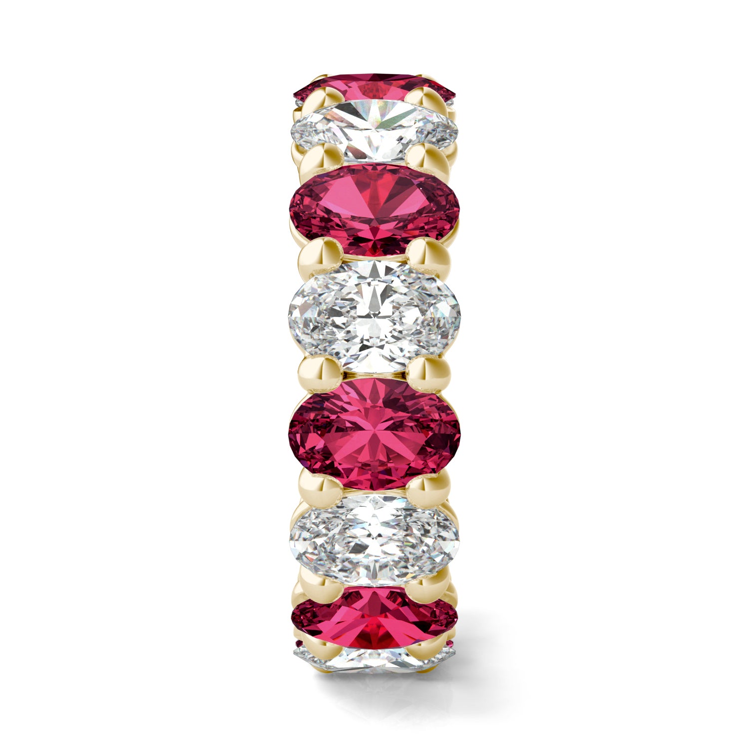 2 2/3 CTW Oval Caydia® Lab Grown Diamond Couture Classic Eternity Ring featuring Created Ruby