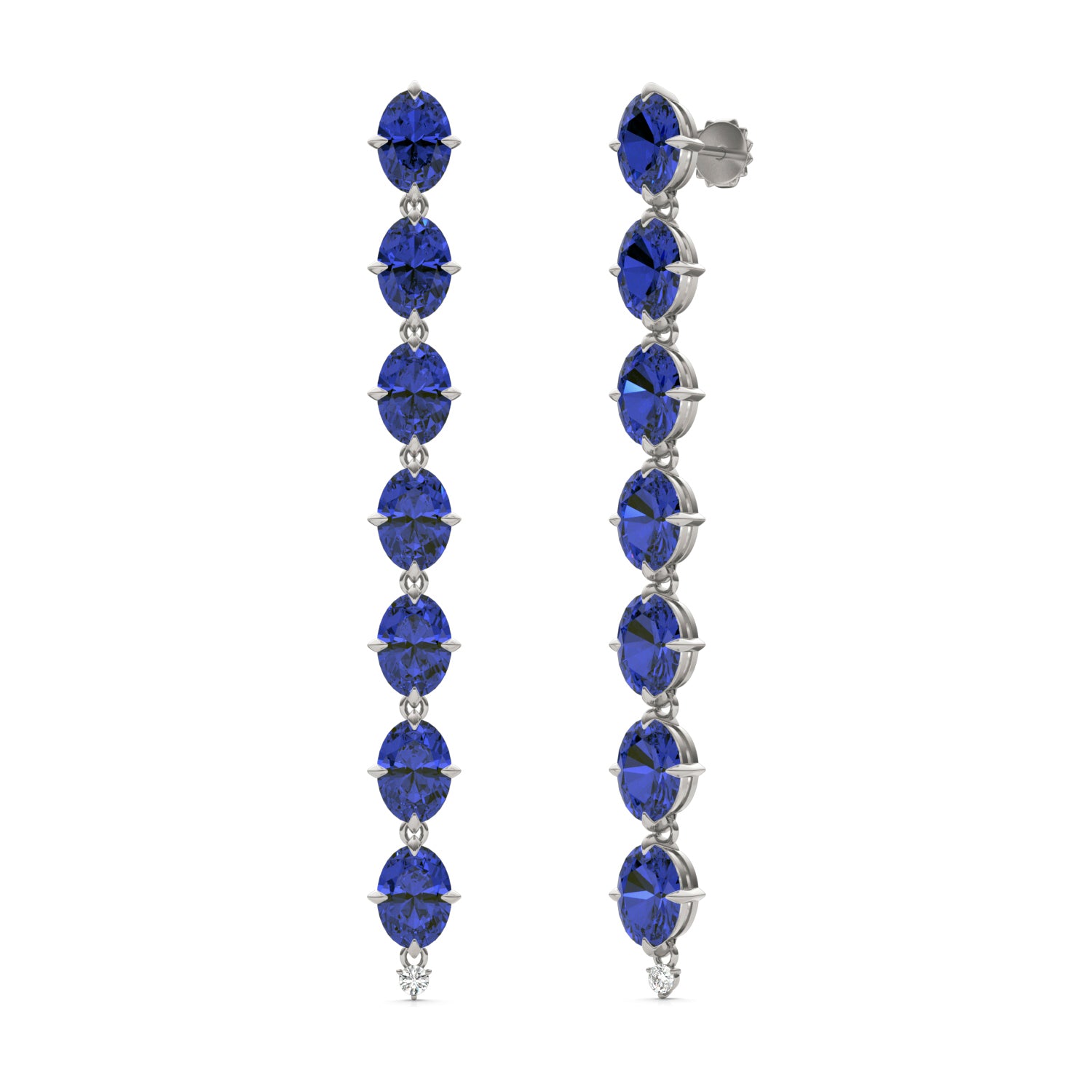 CTW Round Caydia® Lab Grown Diamond Drop Earrings featuring Created Sapphire